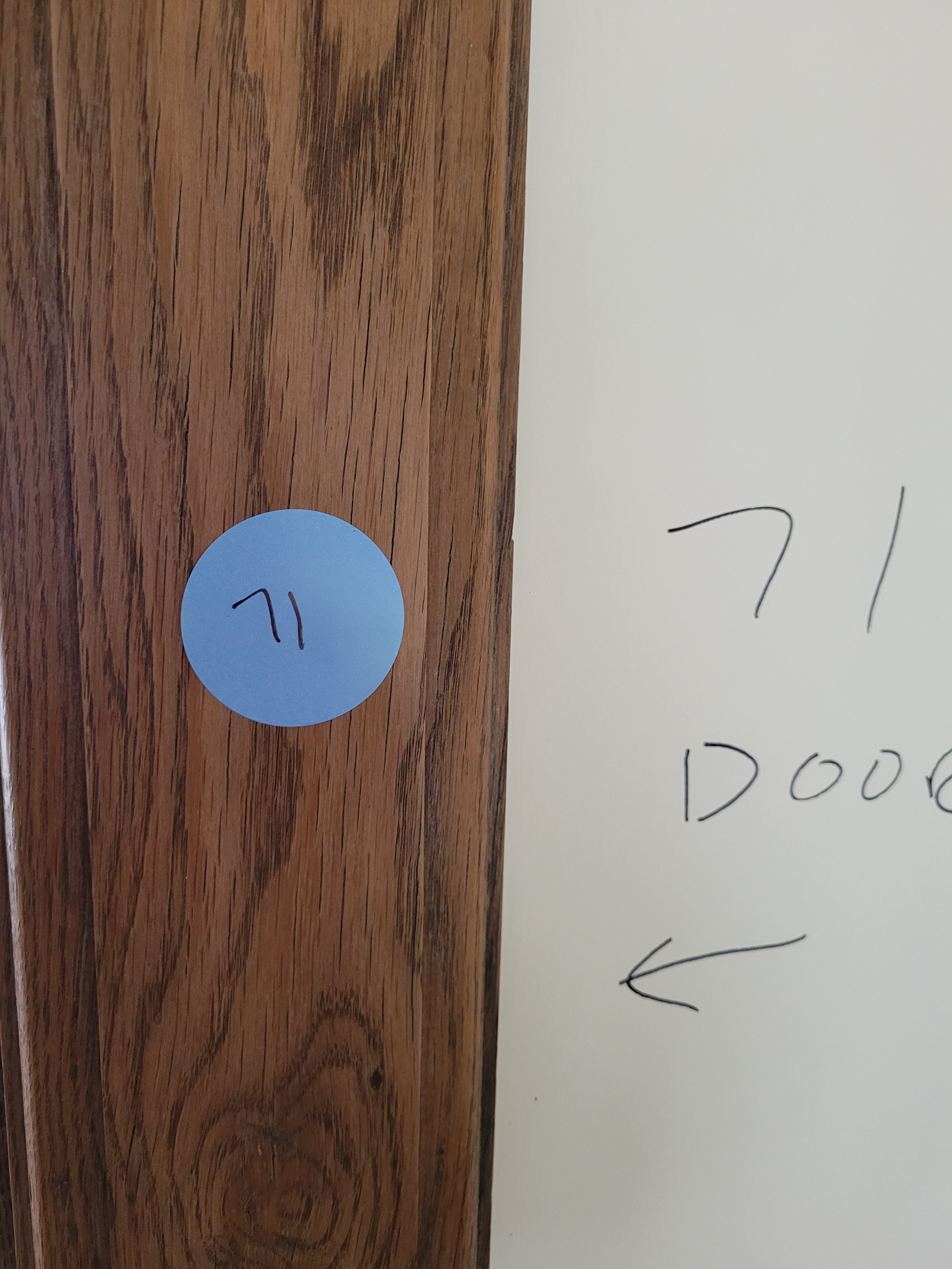 #71 Two-Panel Interior Door with Glass Knob