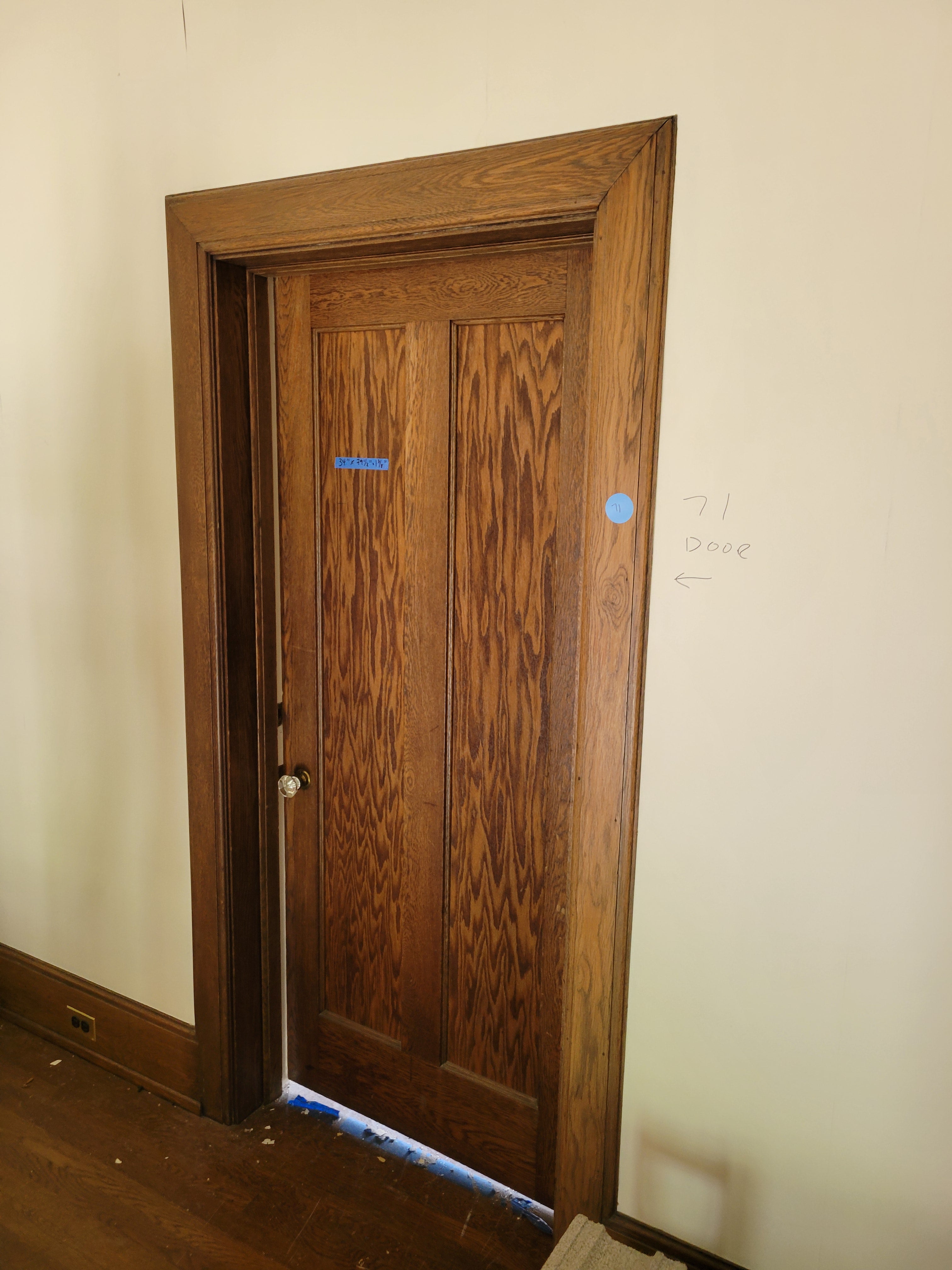 #71 Two-Panel Interior Door with Glass Knob