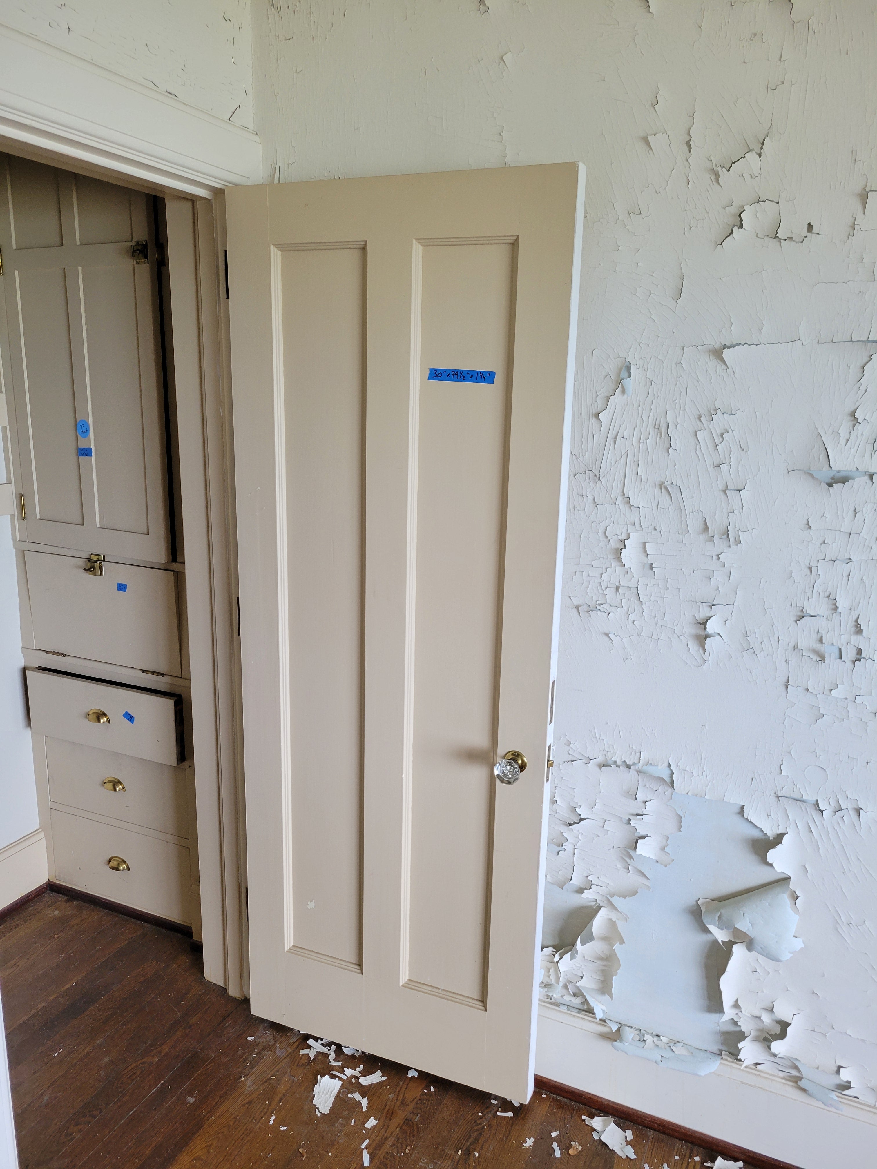 #72 Painted Two-Panel Interior Door with Glass Knob