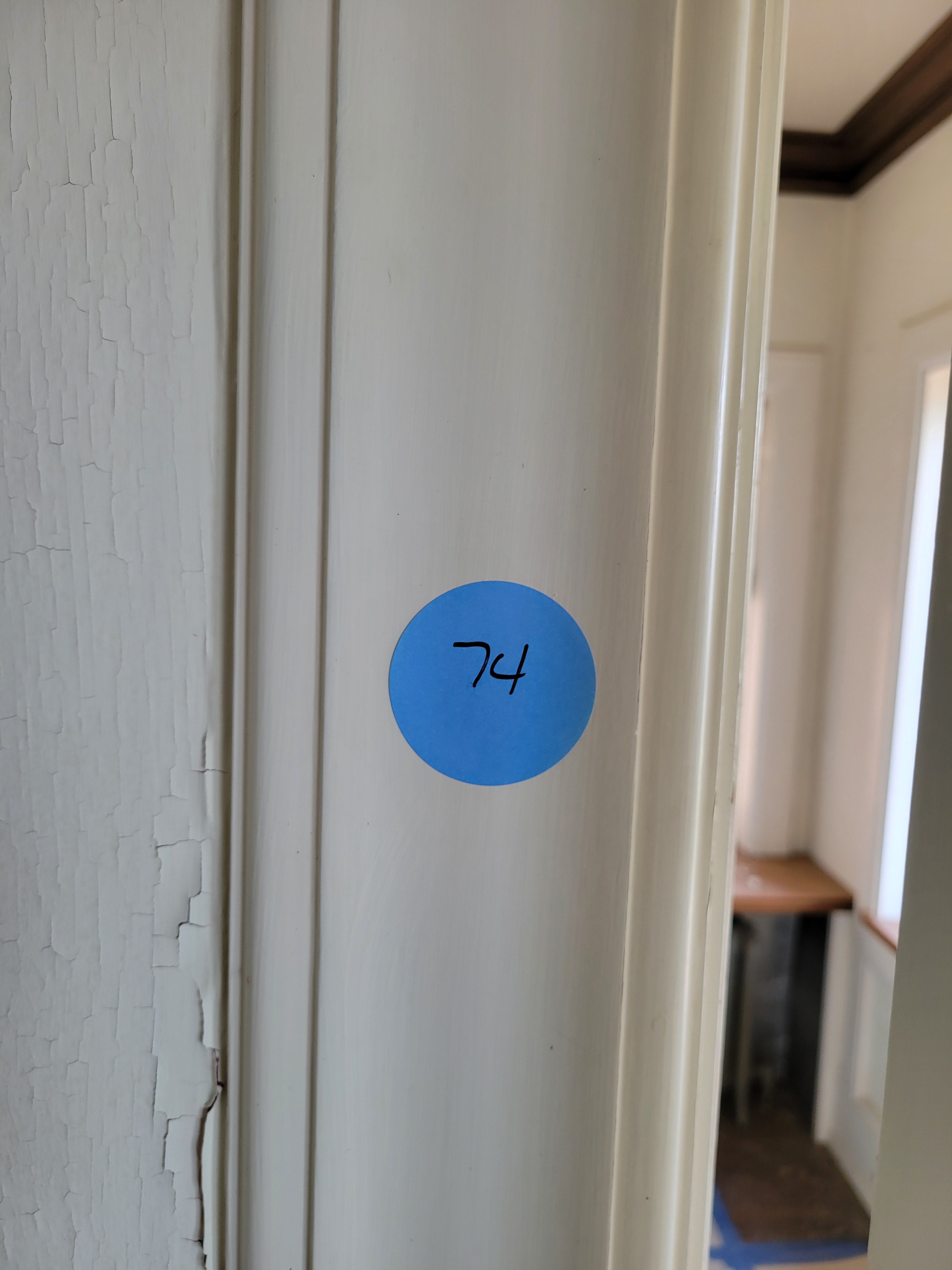 #74 Painted Two-Panel Interior Door with Glass Knob