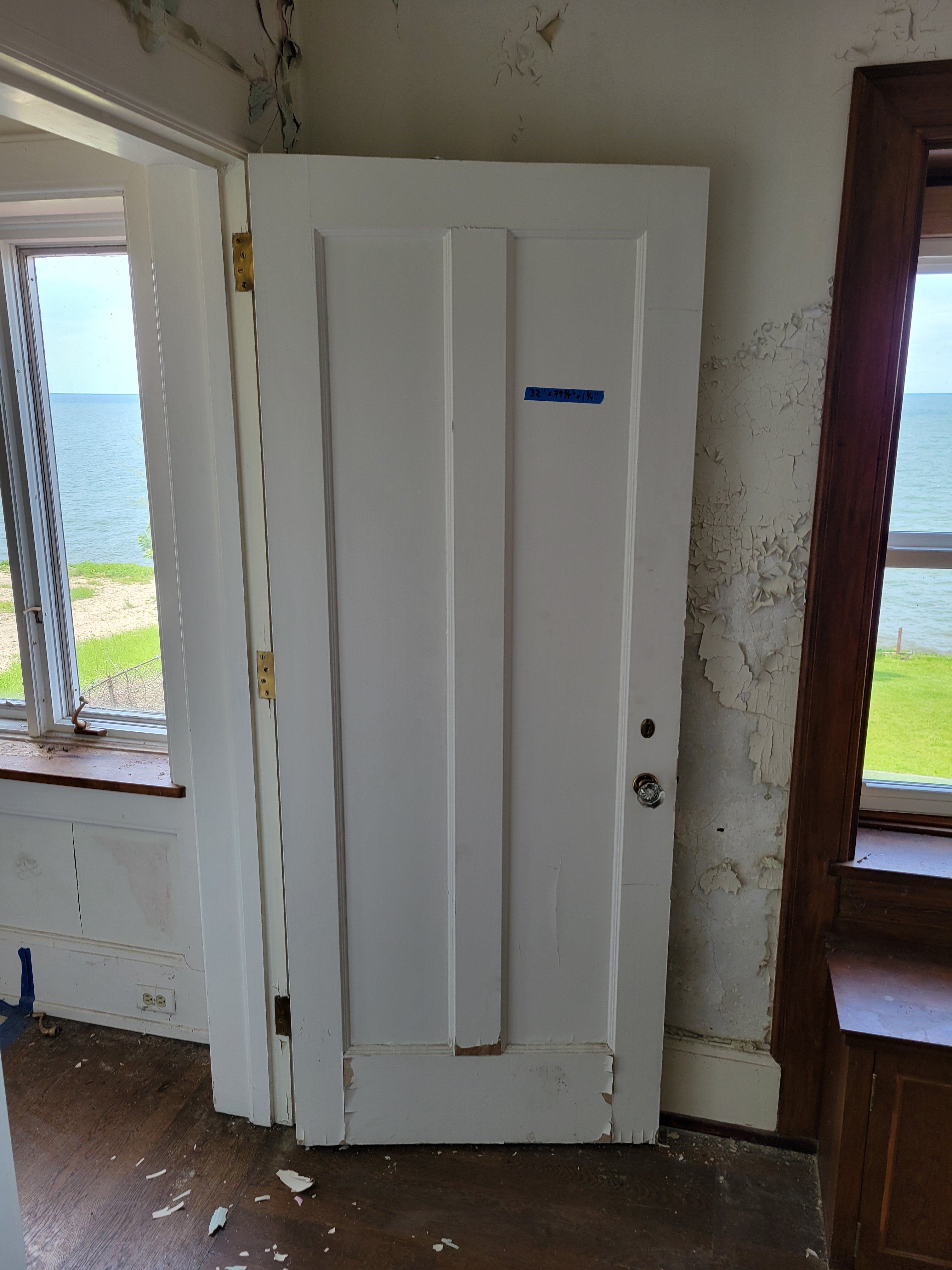 #74 Painted Two-Panel Interior Door with Glass Knob