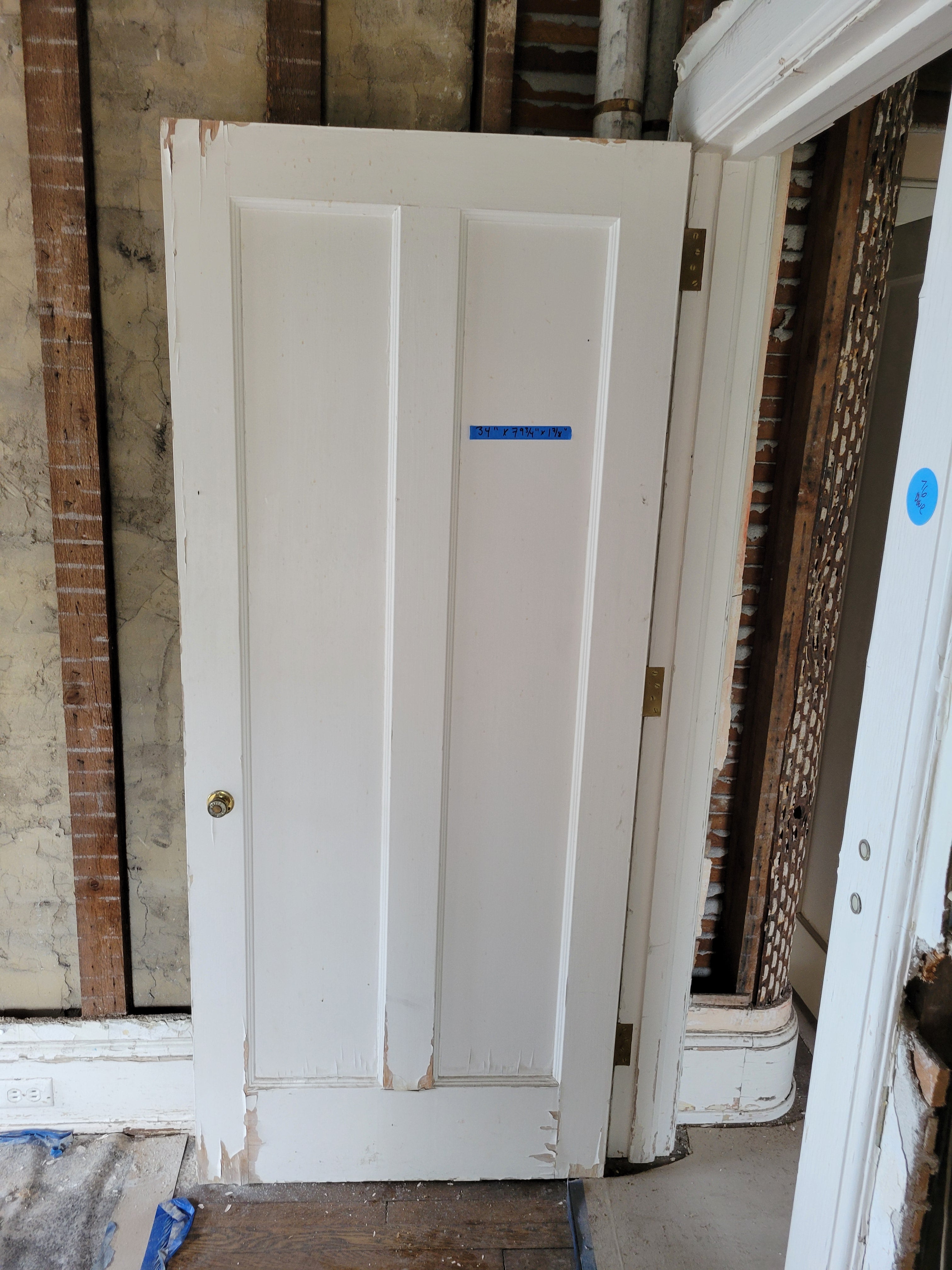 #76 Antique Painted Two-Panel Interior Door