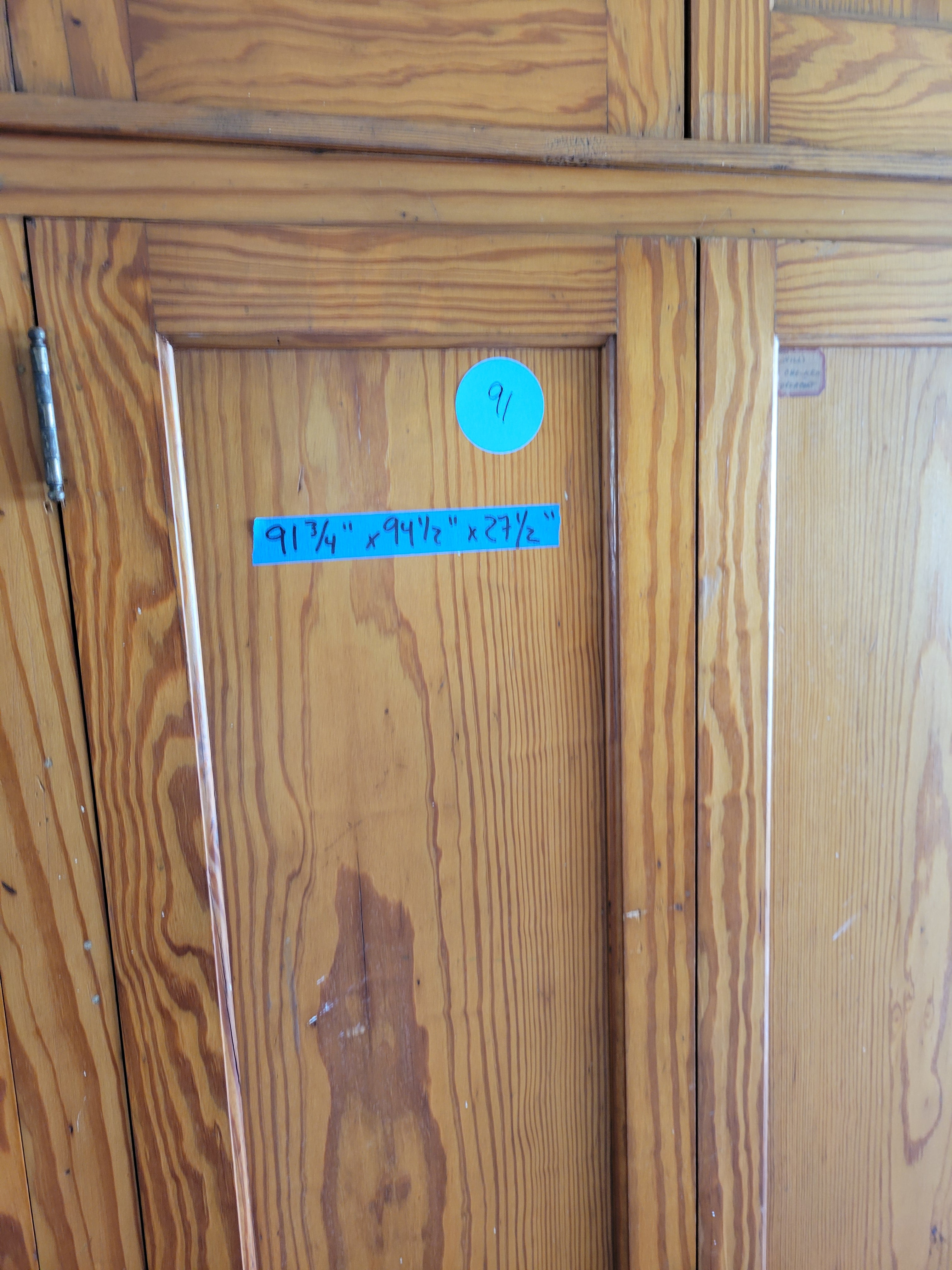 #91 Antique Built-In Pine Wardrobe Cabinet