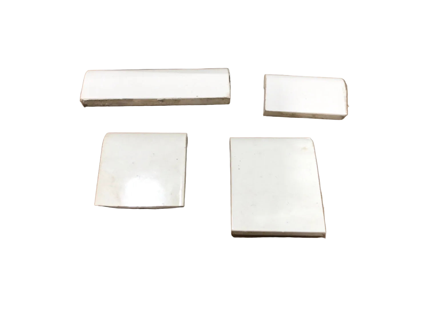 Salvaged White Ceramic Trim Tile & Cap Pieces Lot