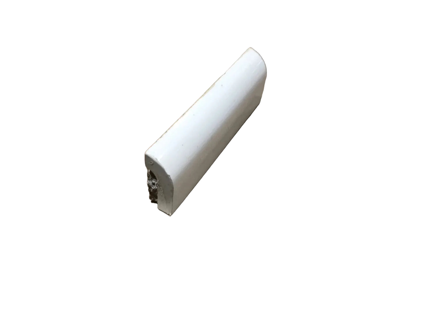 White Glazed Ceramic Quarter Round Trim Tile – Set of 24
