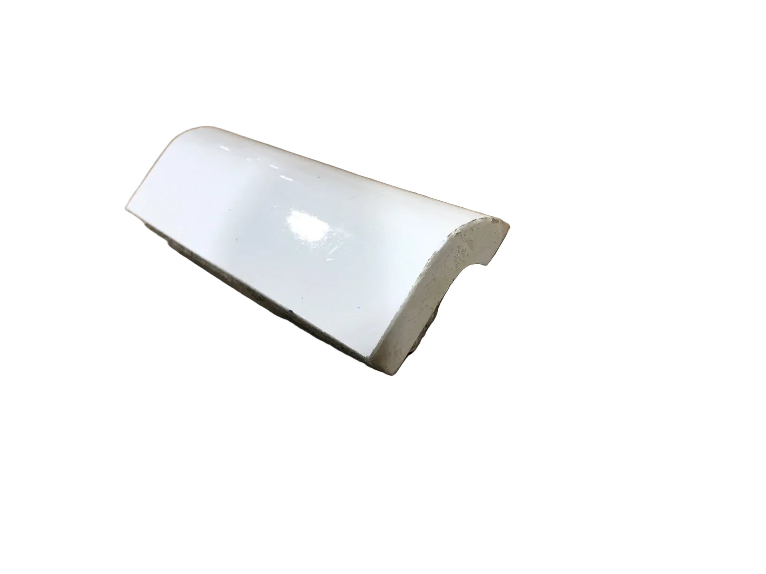 White Glazed Ceramic Quarter Round Trim Tile – Set of 24