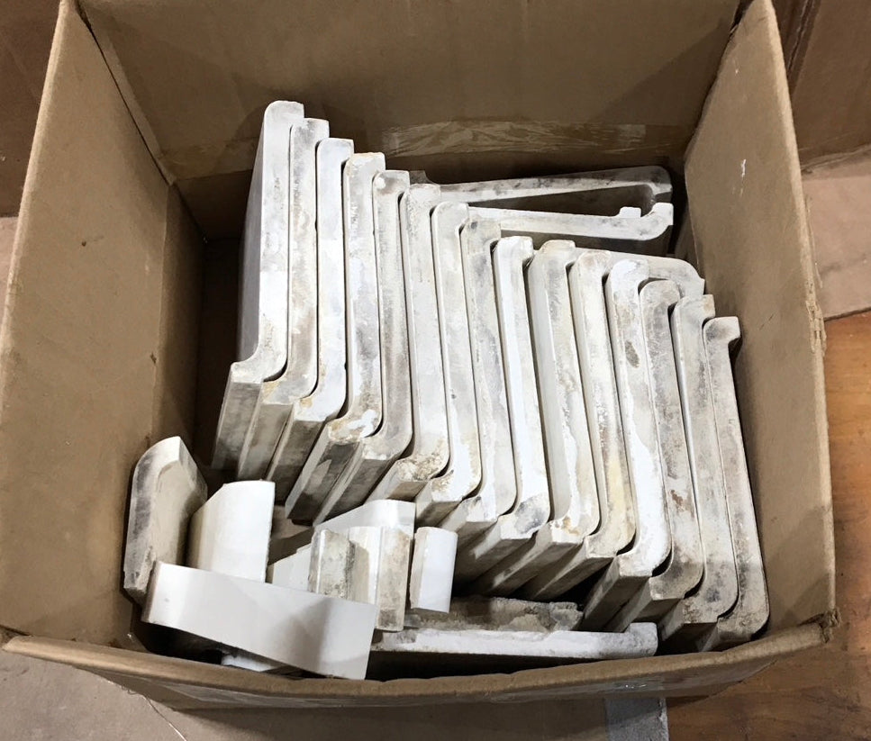 Salvaged White Ceramic Cove Base Tile – Set of 16