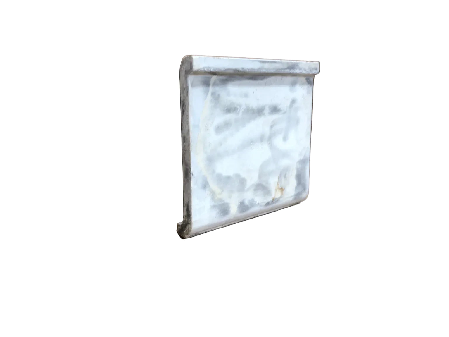 Salvaged White Ceramic Cove Base Tile – Set of 16