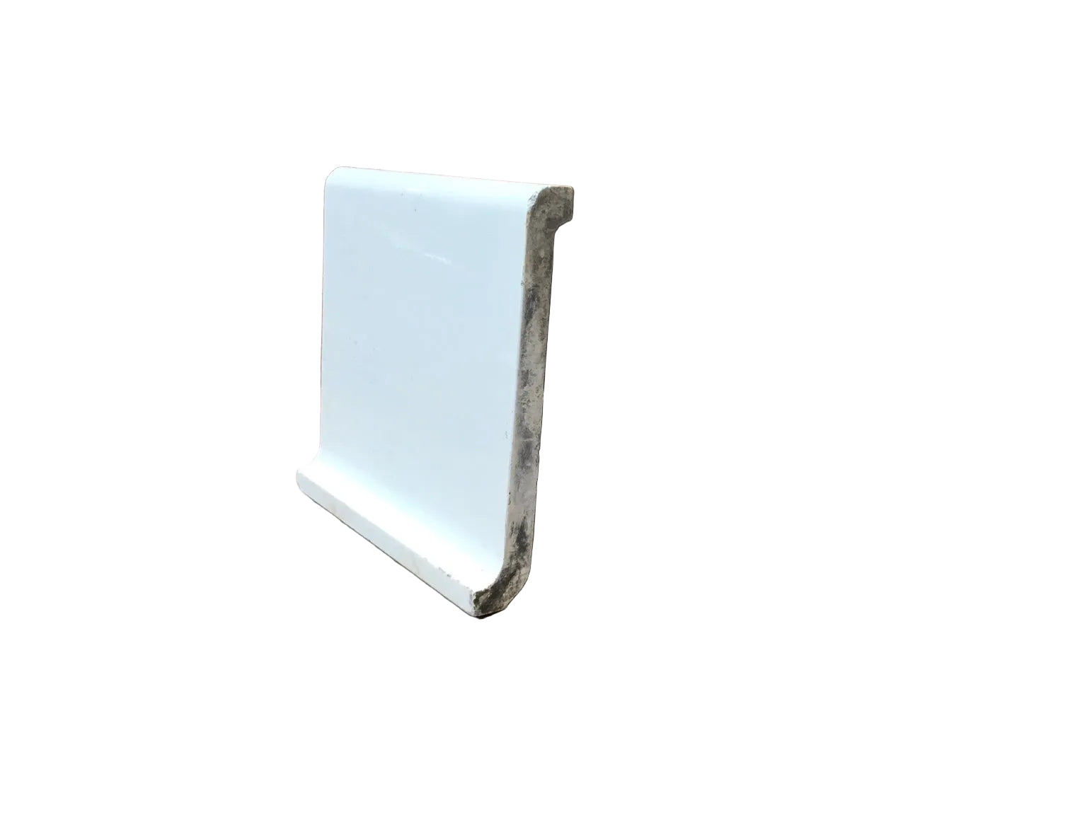 Salvaged White Ceramic Cove Base Tile – Set of 16