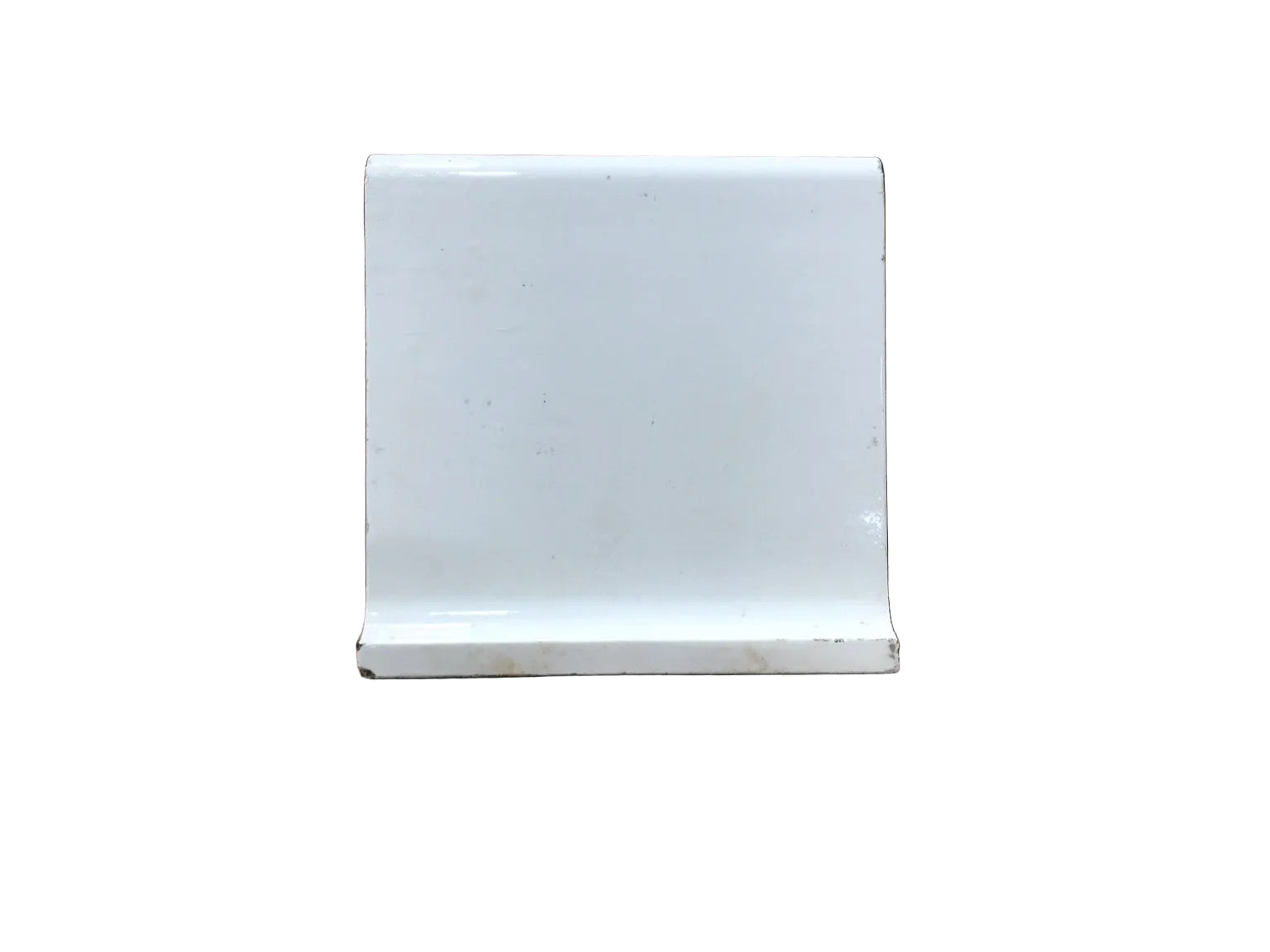 Salvaged White Ceramic Cove Base Tile – Set of 16