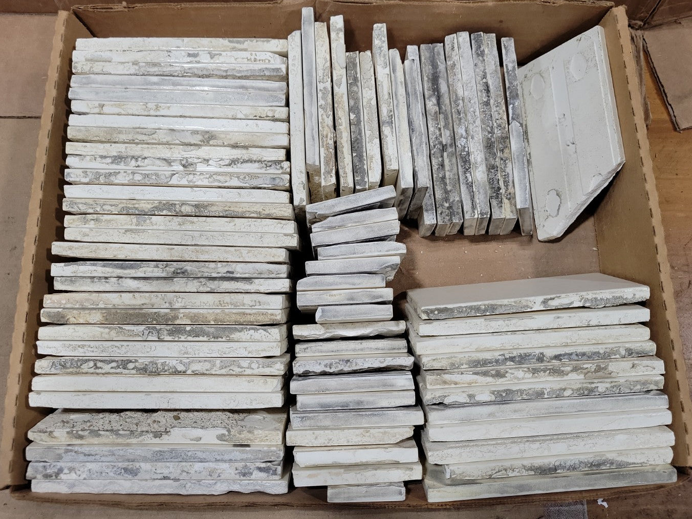 Salvaged White Ceramic Wall Tiles – Lot of 40 Pieces