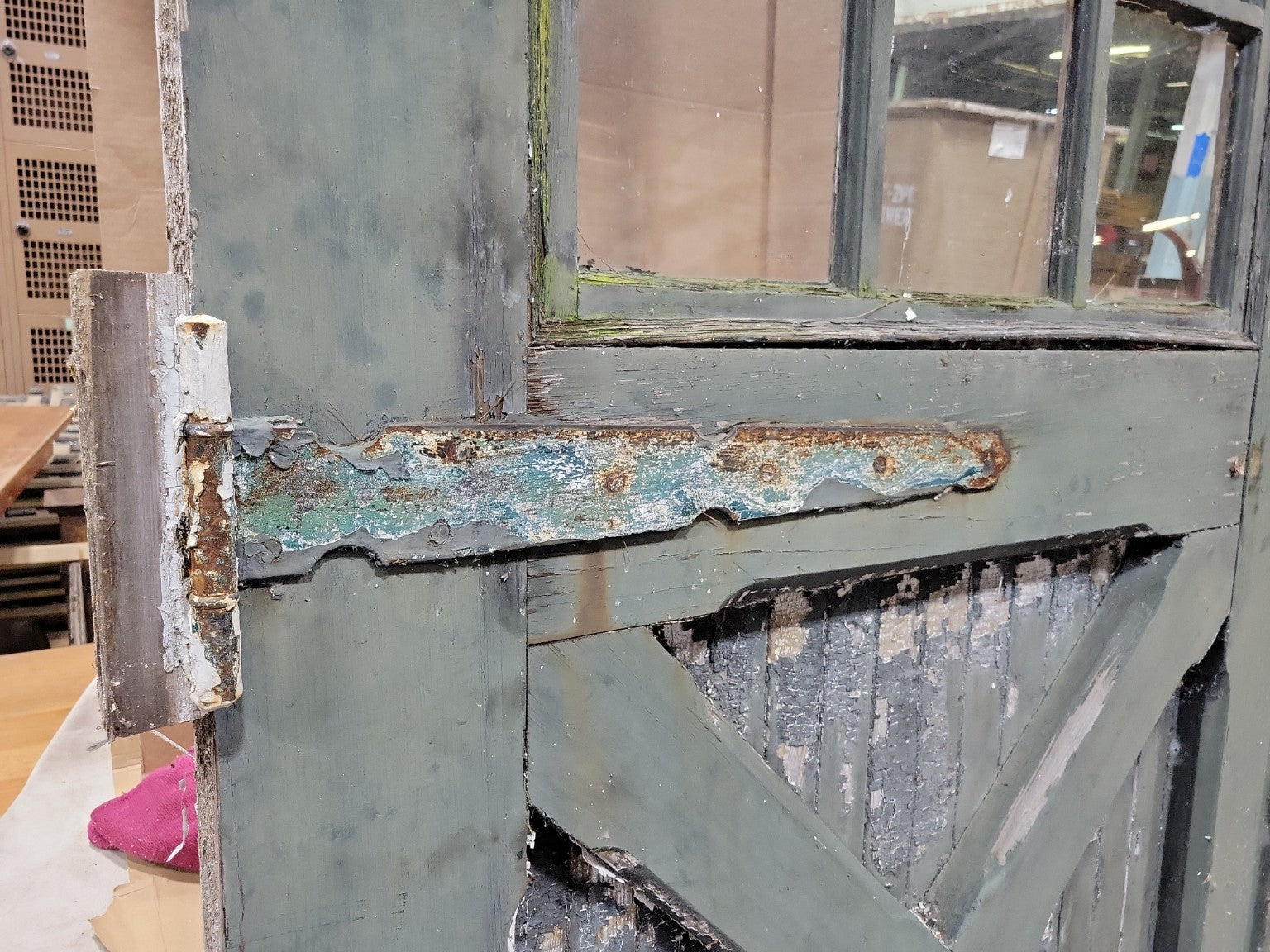 Antique Divided Light Dutch Stable Door with Original Hardware