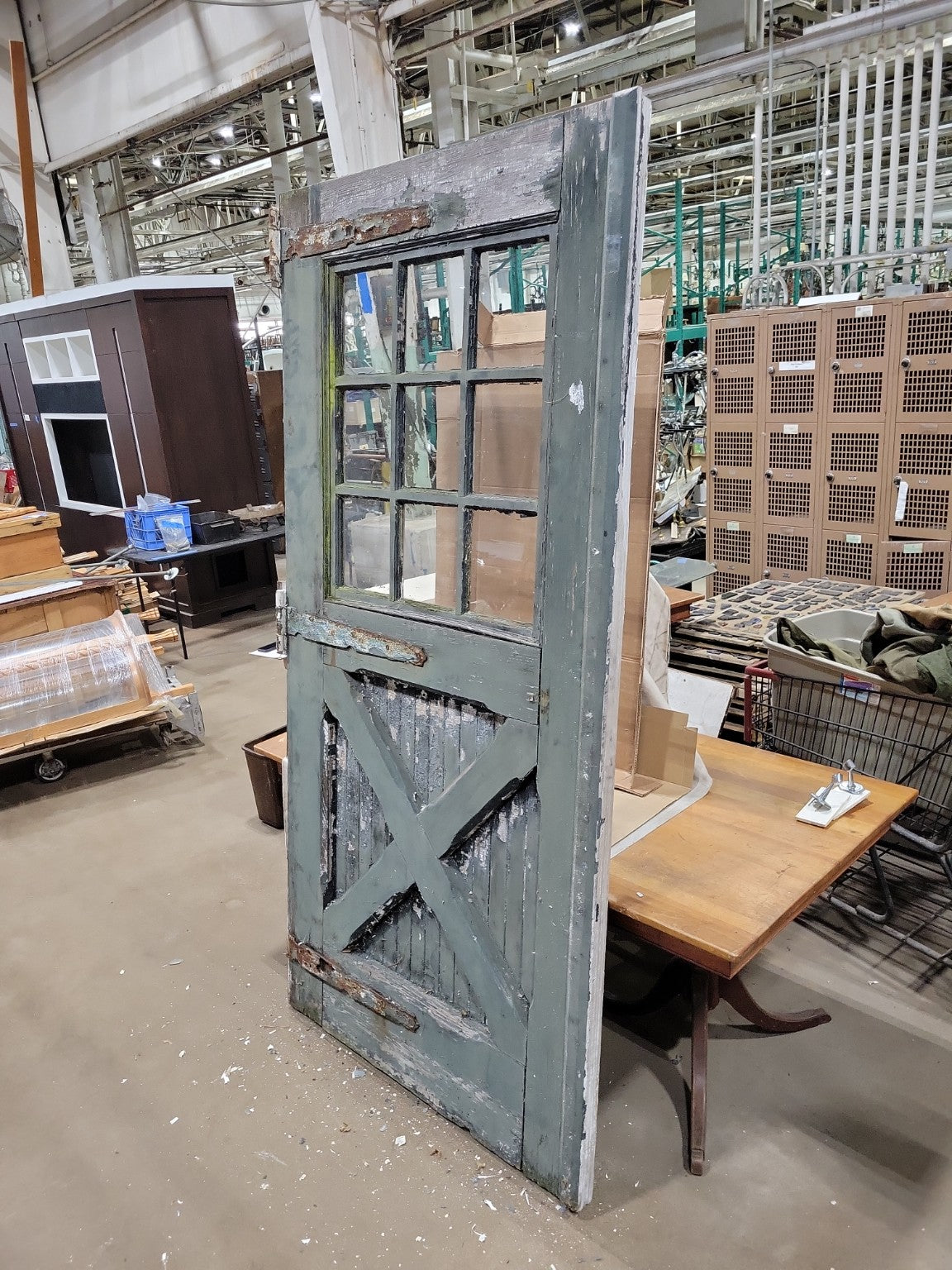 Antique Divided Light Dutch Stable Door with Original Hardware
