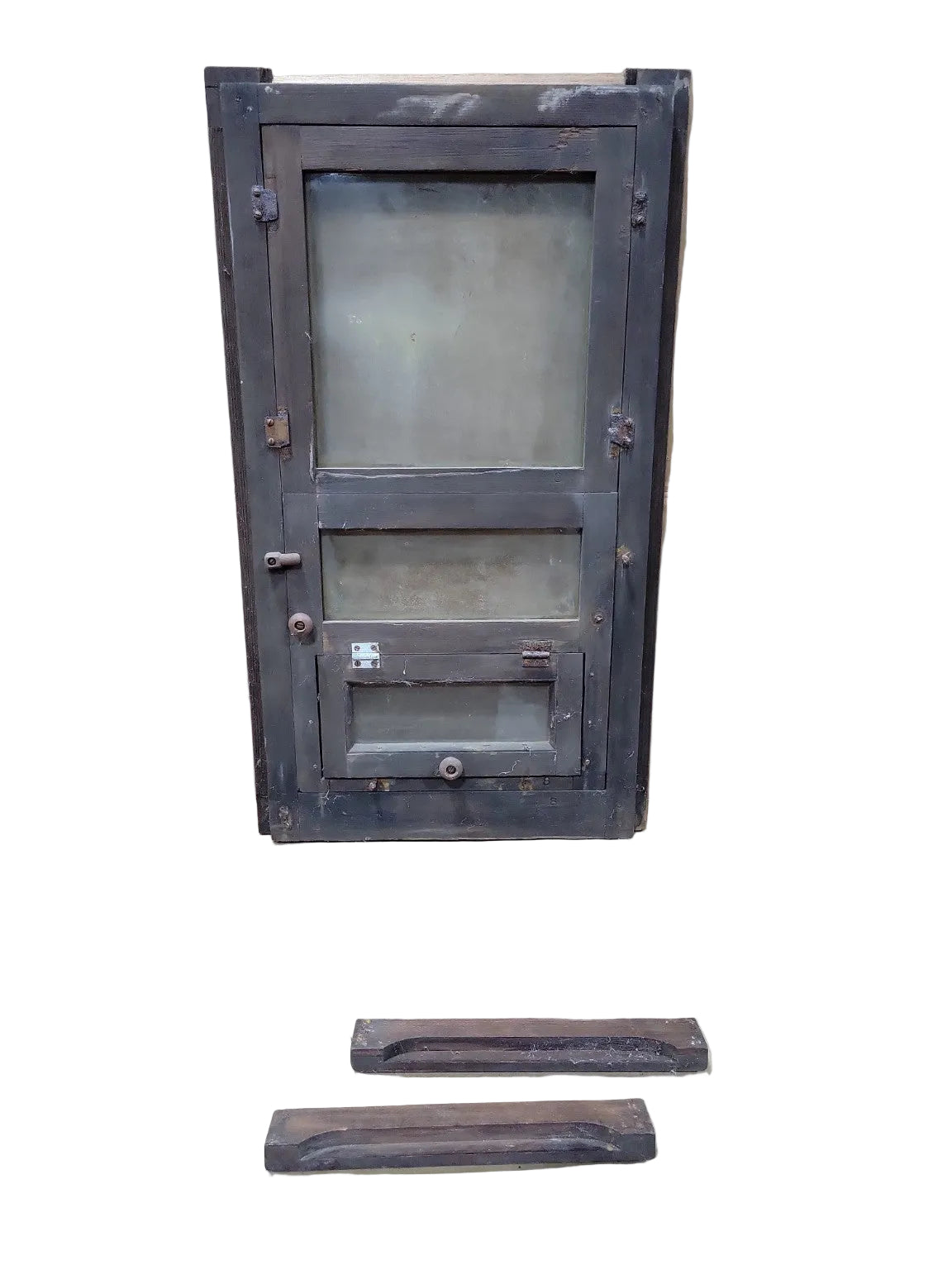 Antique Industrial Hopper Window with Removable Screen