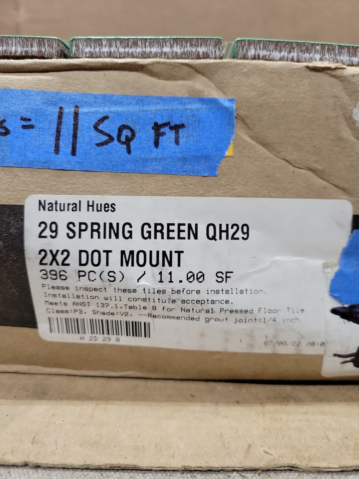 Quarry Tile Company Natural Hues Spring Green 2x2 Mosaic Tile – 11 Sq Ft Lot