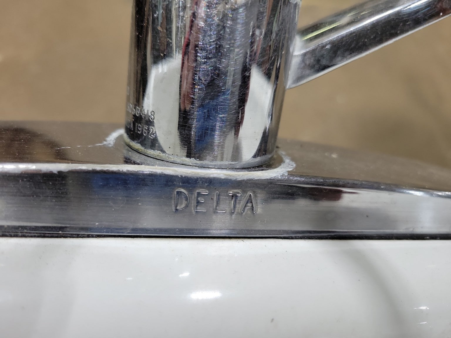 Vintage Cast Iron Double-Basin Utility Sink with Delta Faucet