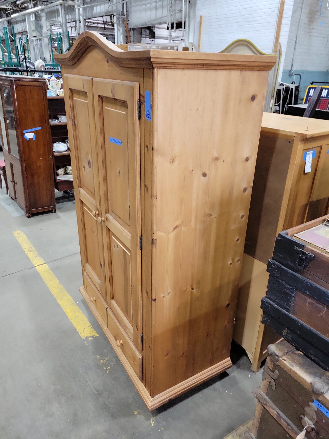 Rustic Pine Armoire Wardrobe Cabinet
