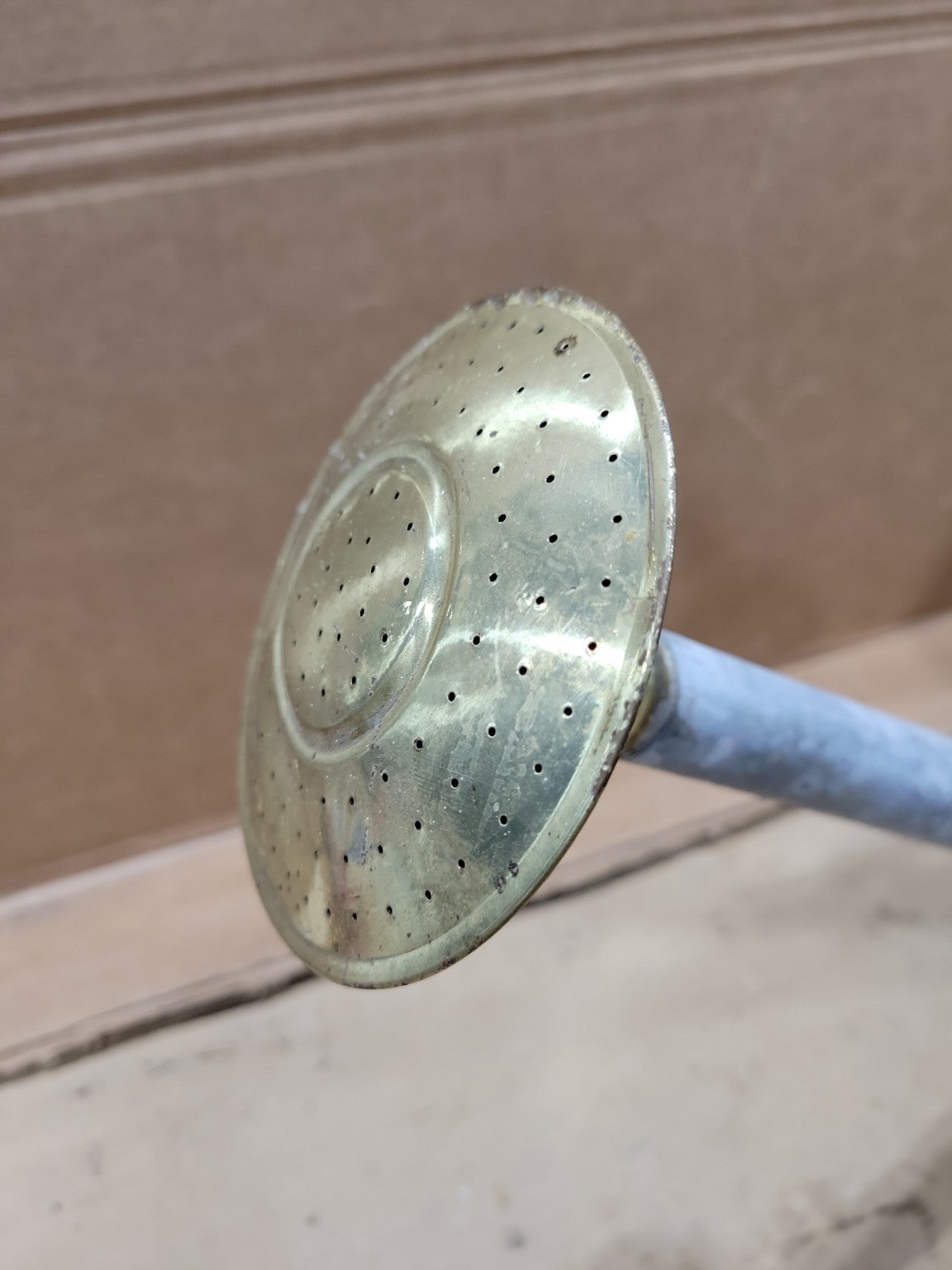Vintage Haws Galvanized Watering Can with Brass Rose
