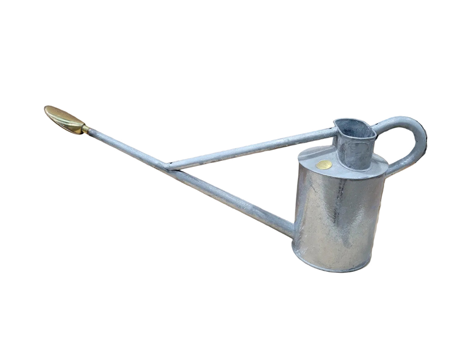 Haws Long Reach Galvanized Watering Can with Brass Rose