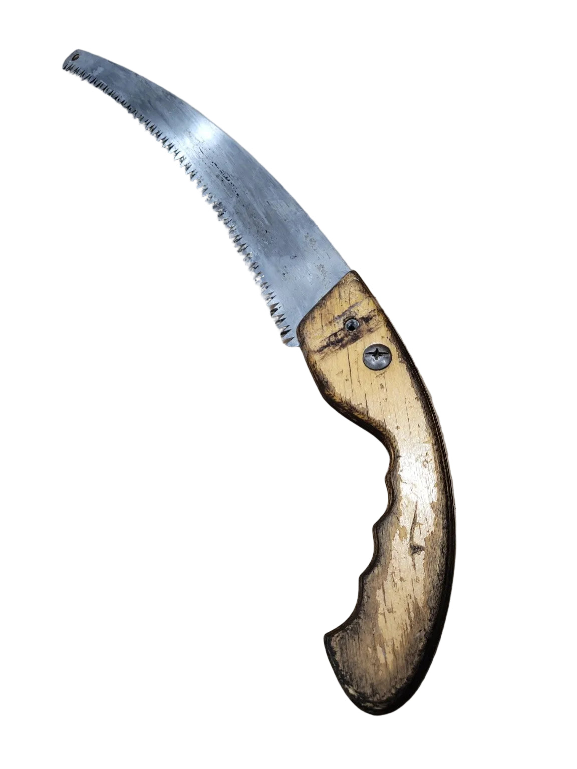 Vintage Curved Pruning Saw with Wooden Handle