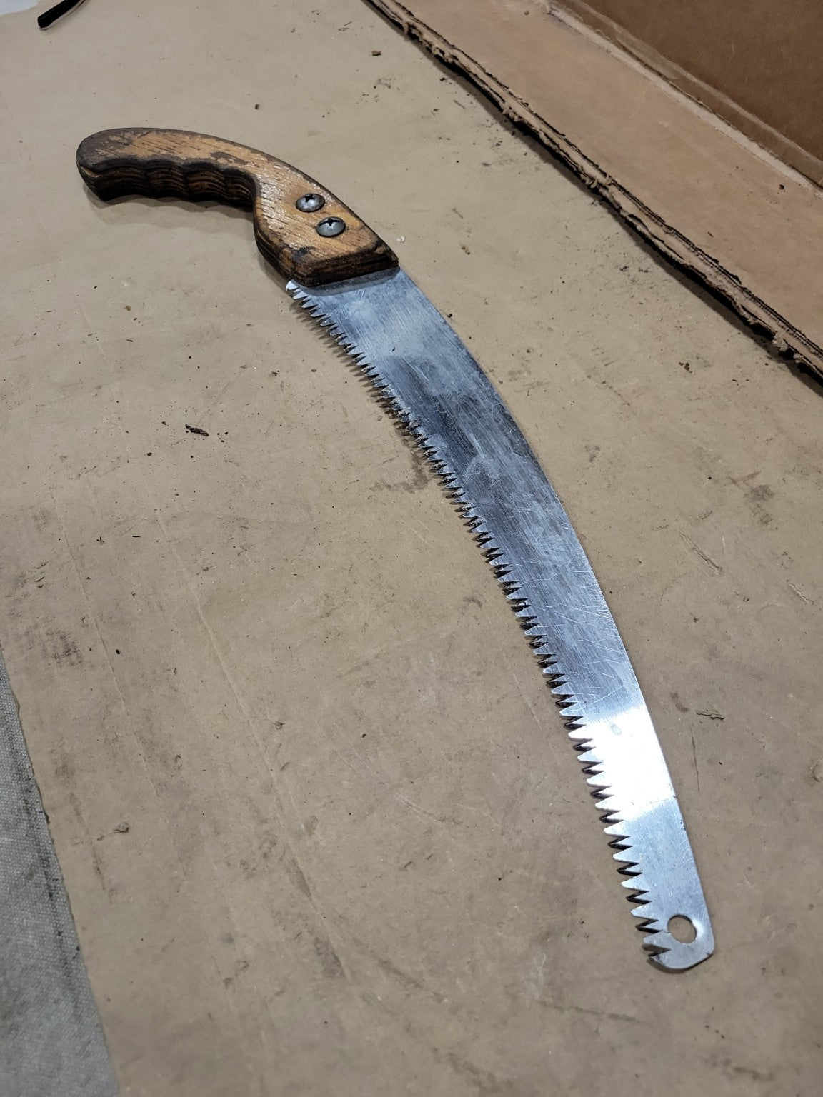 Vintage Curved Pruning Saw with Wooden Handle