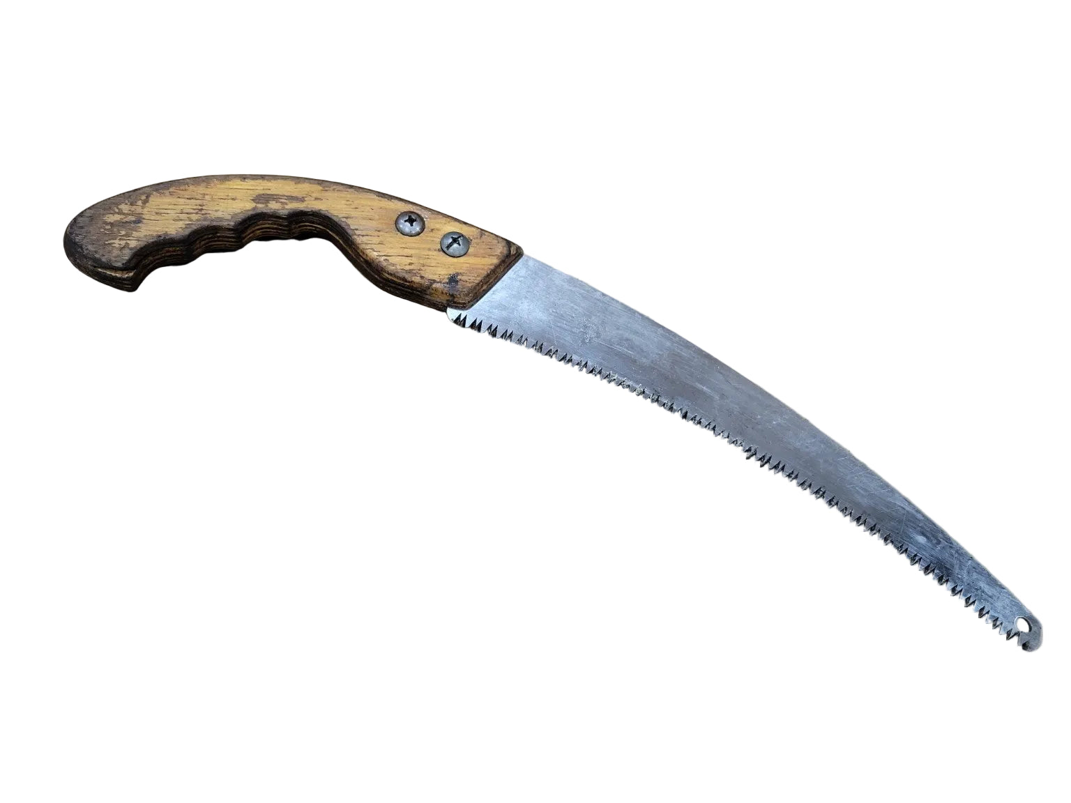Vintage Curved Pruning Saw with Wooden Handle