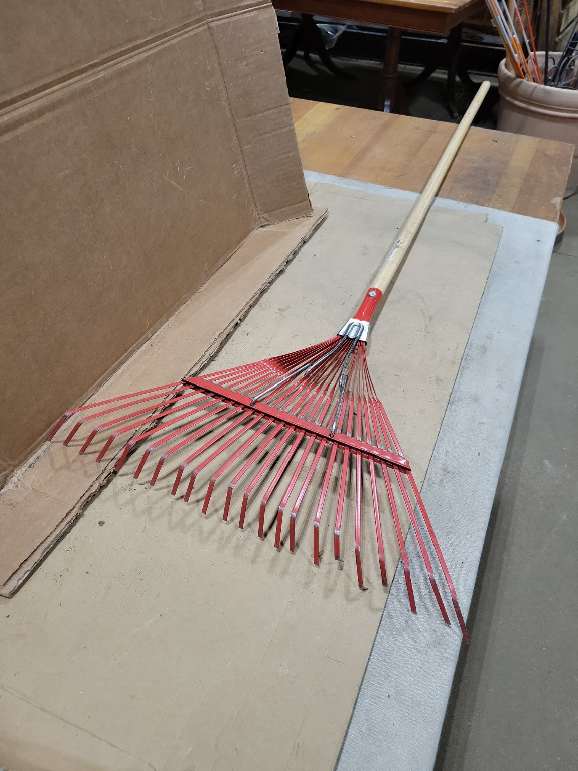 The Backyard Metal Leaf Rake with Wood Handle