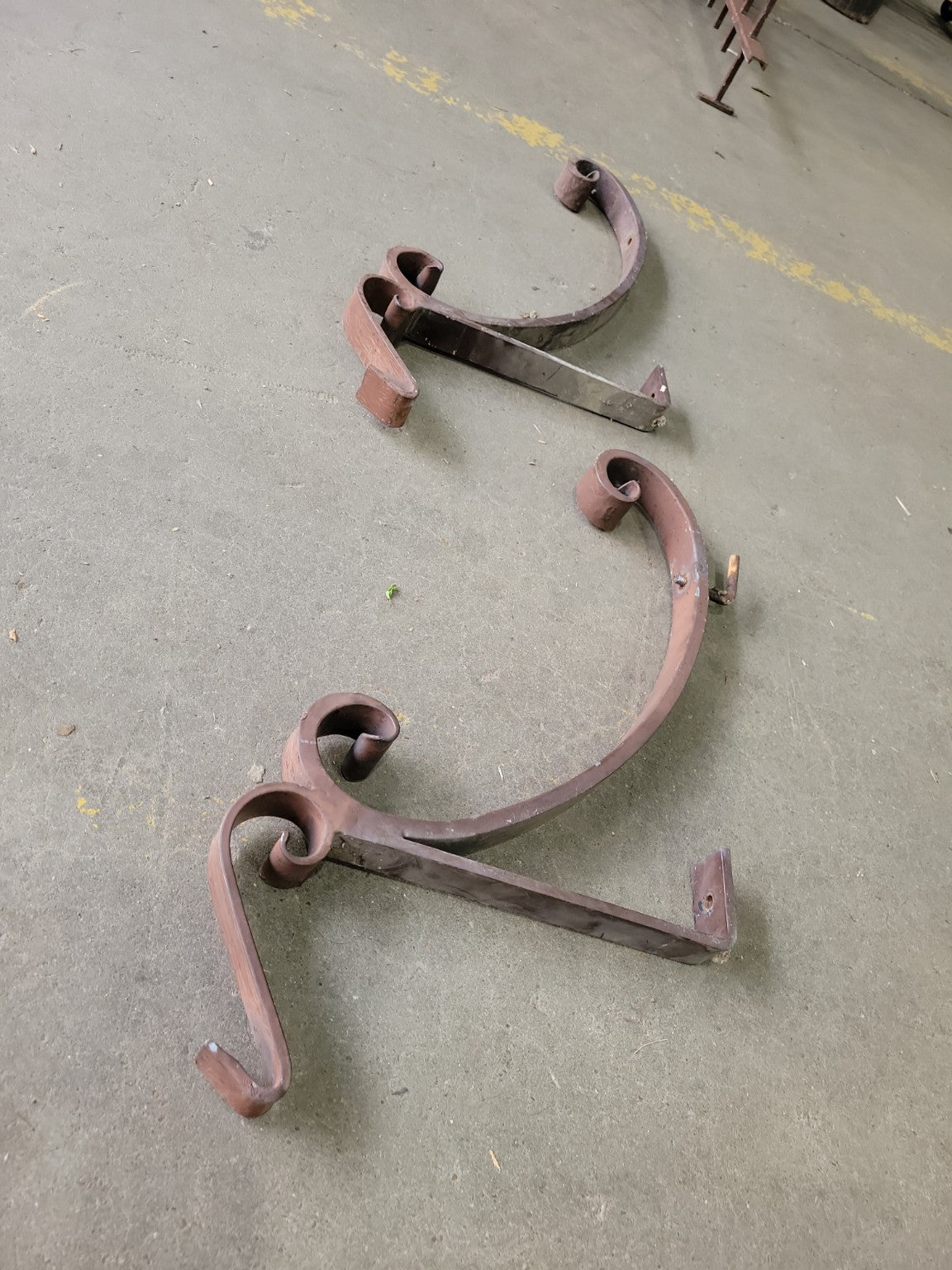 Pair of Decorative Wrought Iron Scroll Brackets