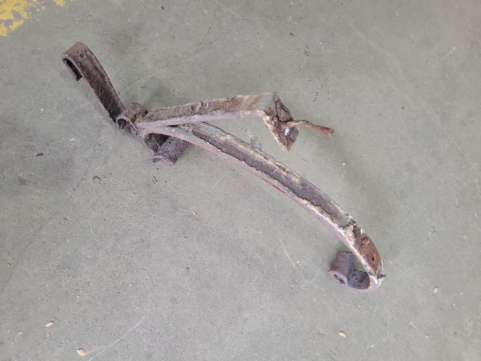 Pair of Rustic Wrought Iron Scroll Brackets