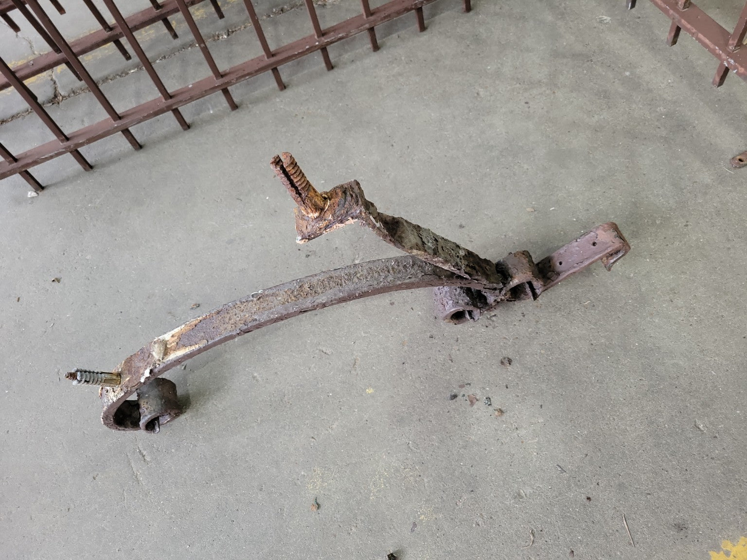 Salvaged Wrought Iron Scroll Corbel