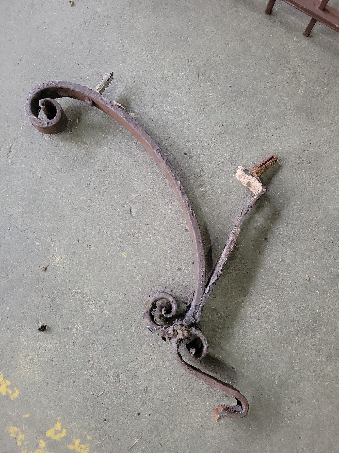 Salvaged Wrought Iron Scroll Corbel