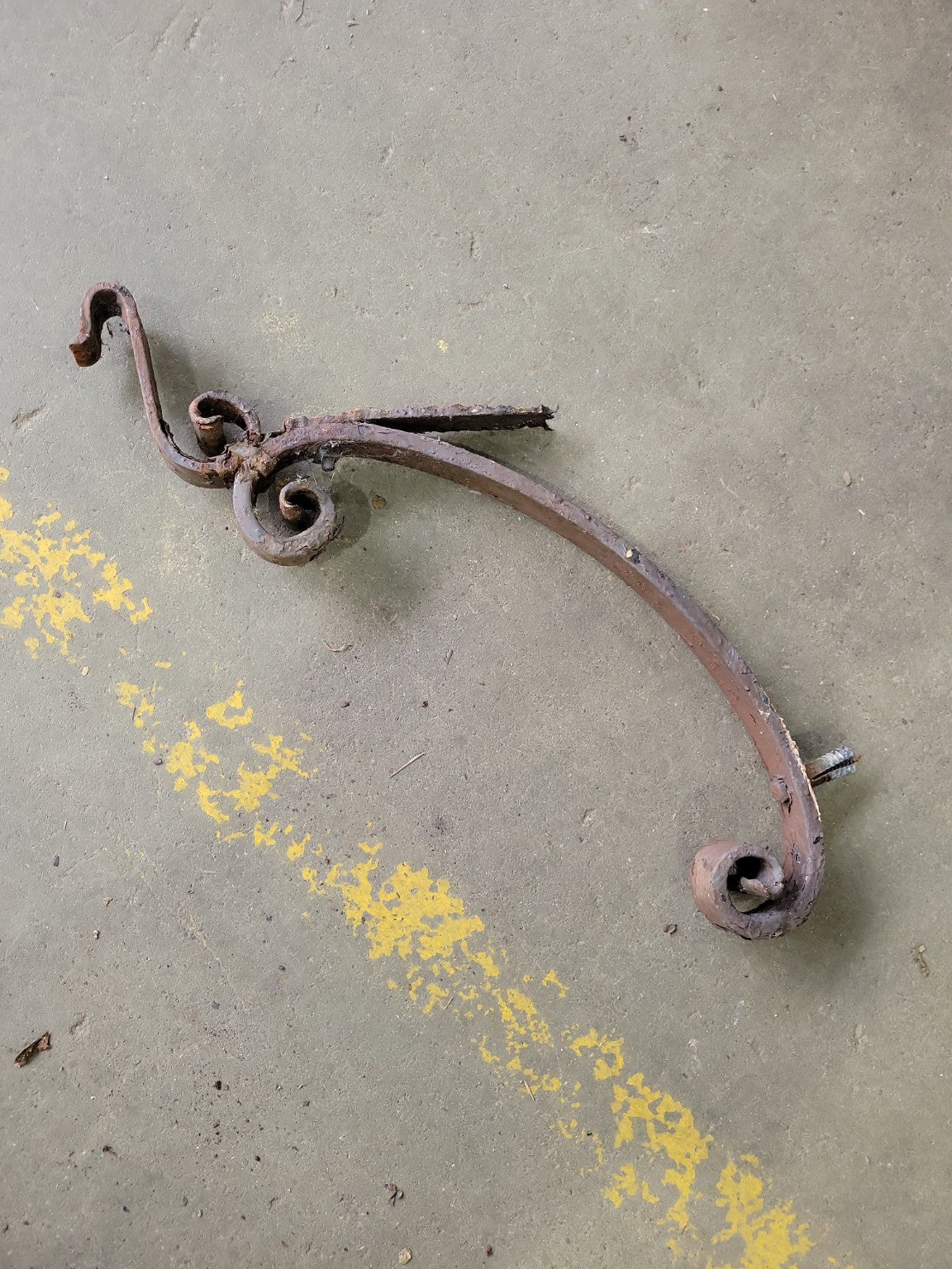 Salvaged Wrought Iron Scroll Corbel