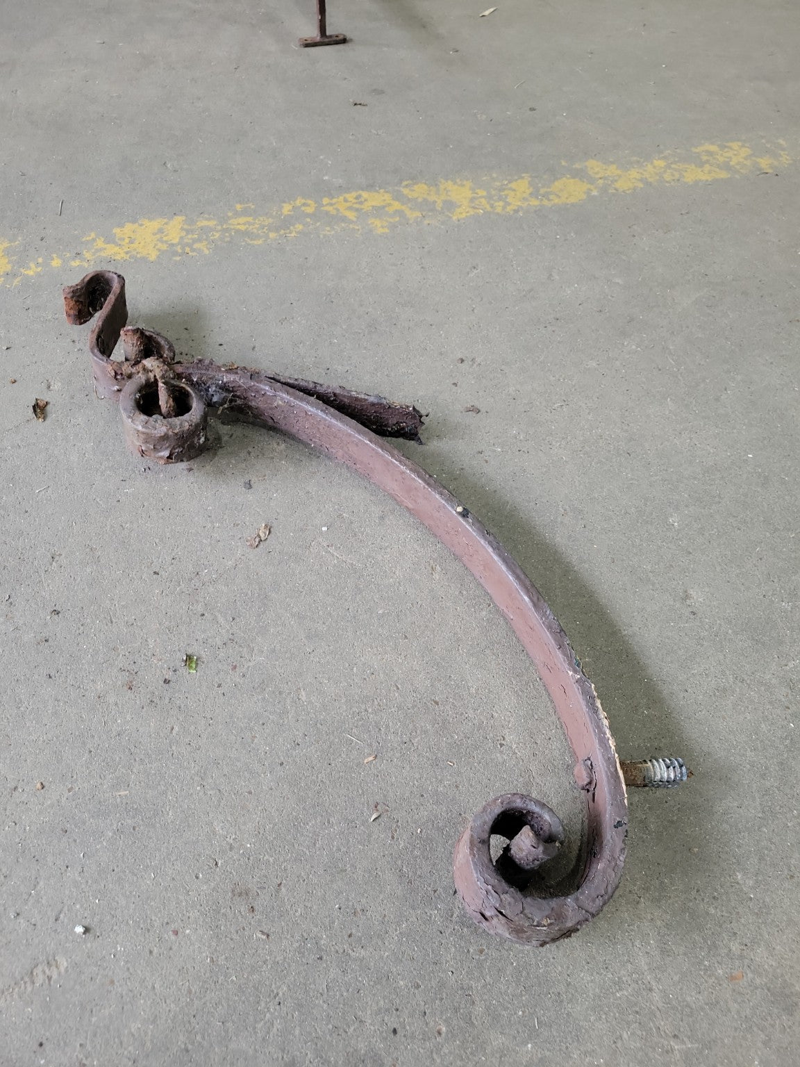 Salvaged Wrought Iron Scroll Corbel
