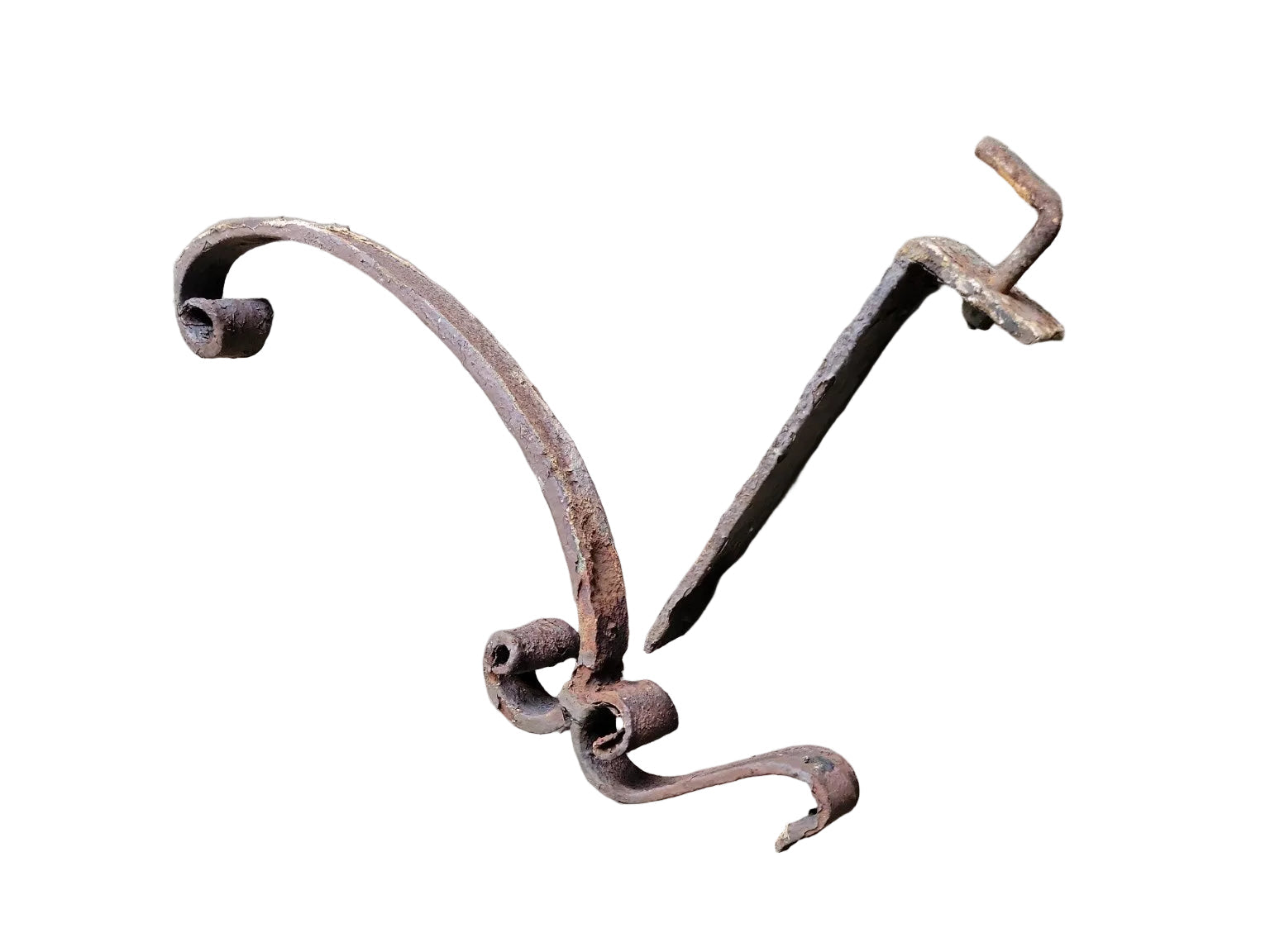 Salvaged Wrought Iron Scroll Corbel