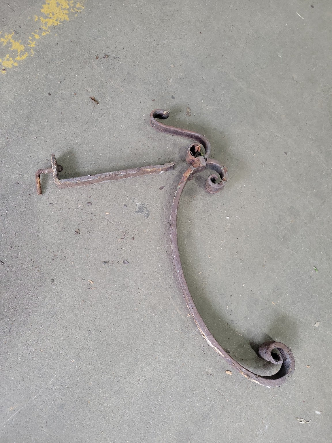 Salvaged Wrought Iron Scroll Corbel