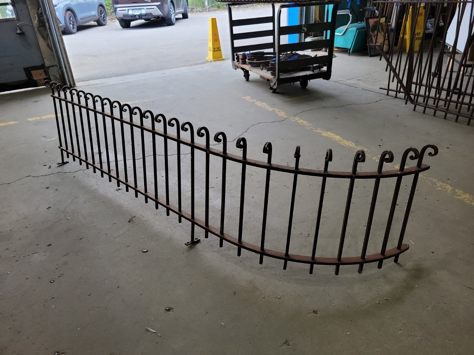 Curved Wrought Iron Garden Border Fence Panel
