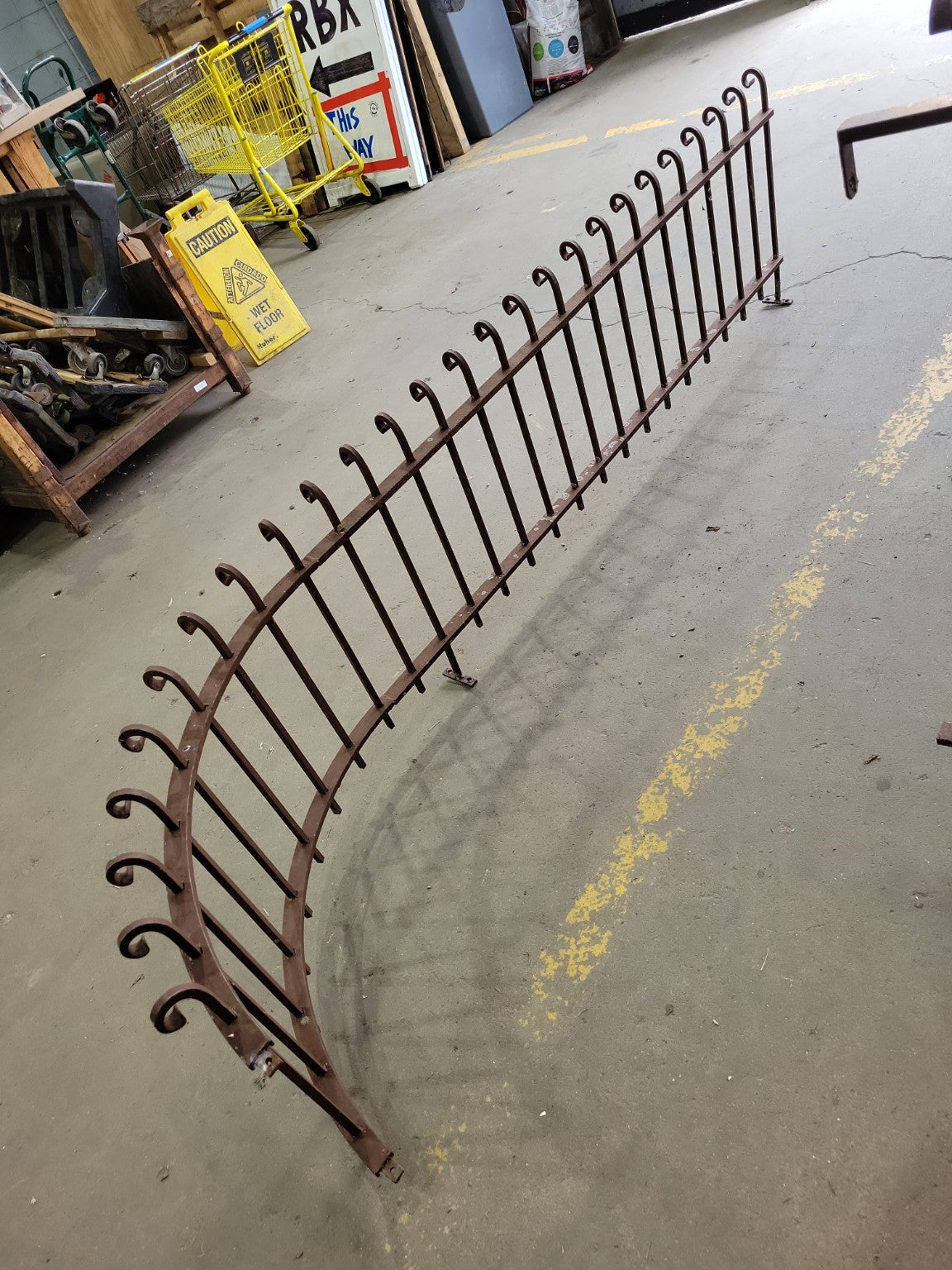 Curved Wrought Iron Garden Border Fence Panel