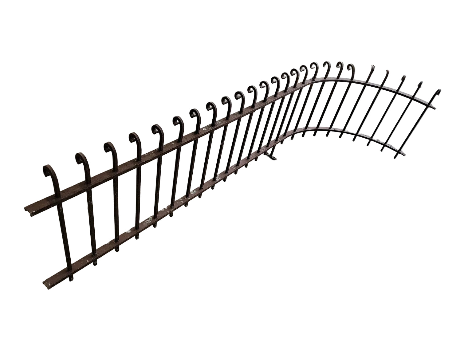 Curved Wrought Iron Garden Border Fence Panel.