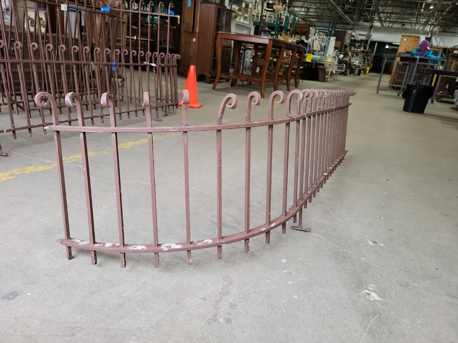 Curved Wrought Iron Garden Border Fence Panel.