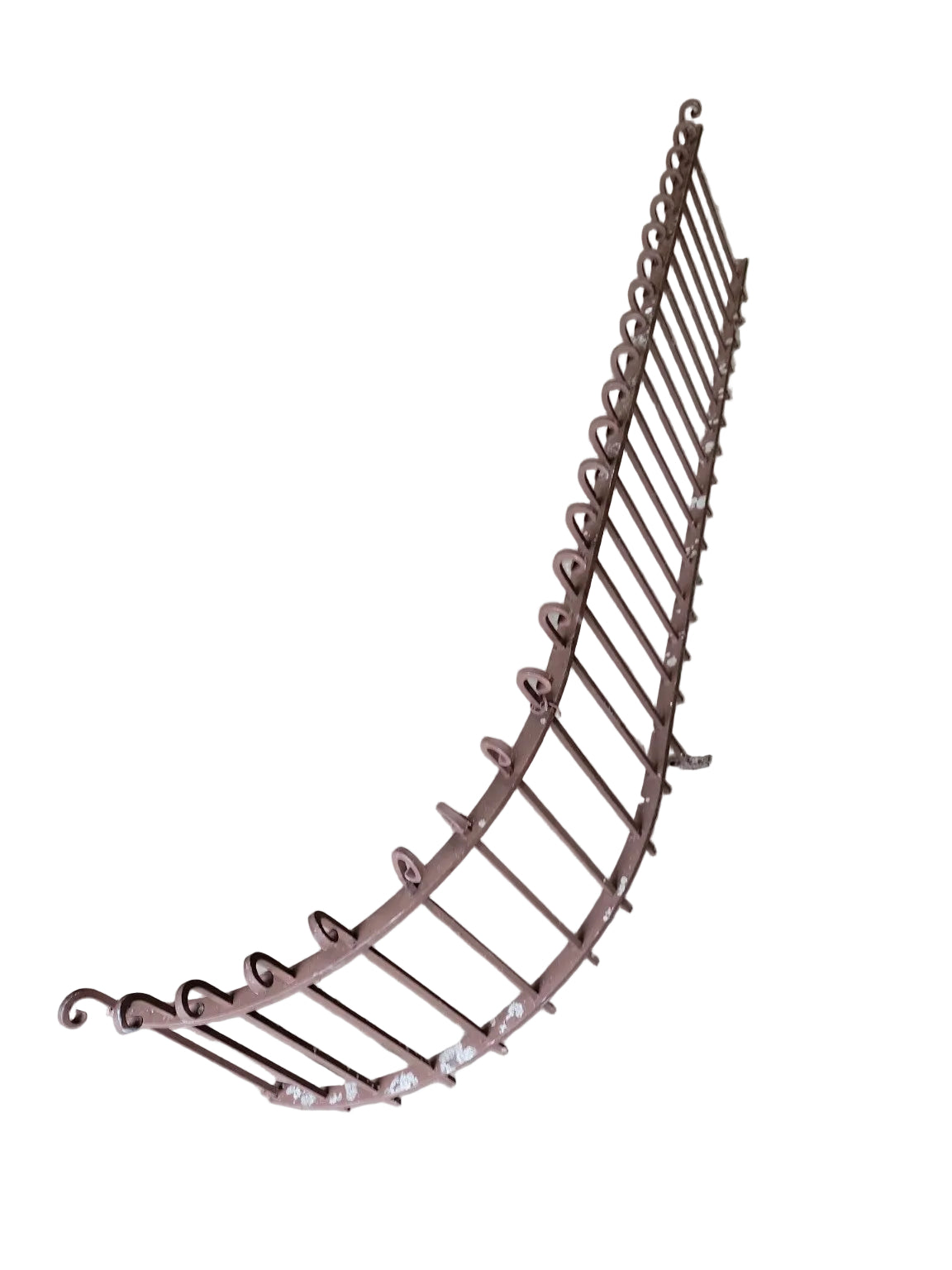 Curved Wrought Iron Garden Border Fence Panel.