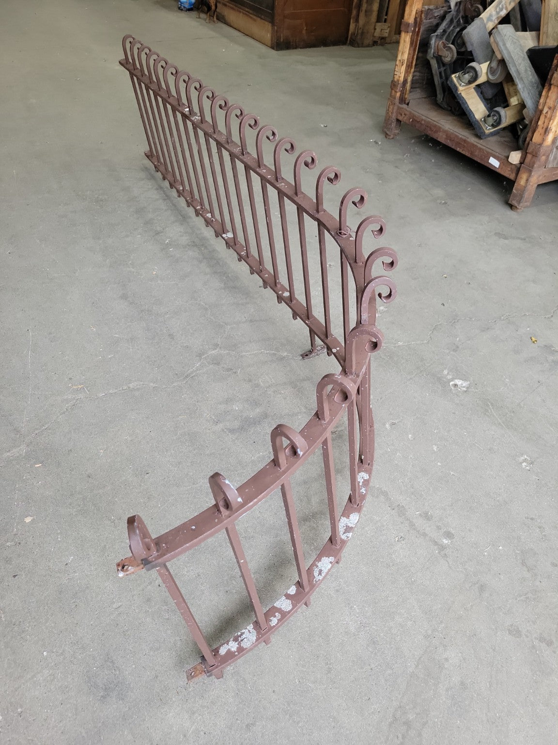 Curved Wrought Iron Garden Border Fence Panel.