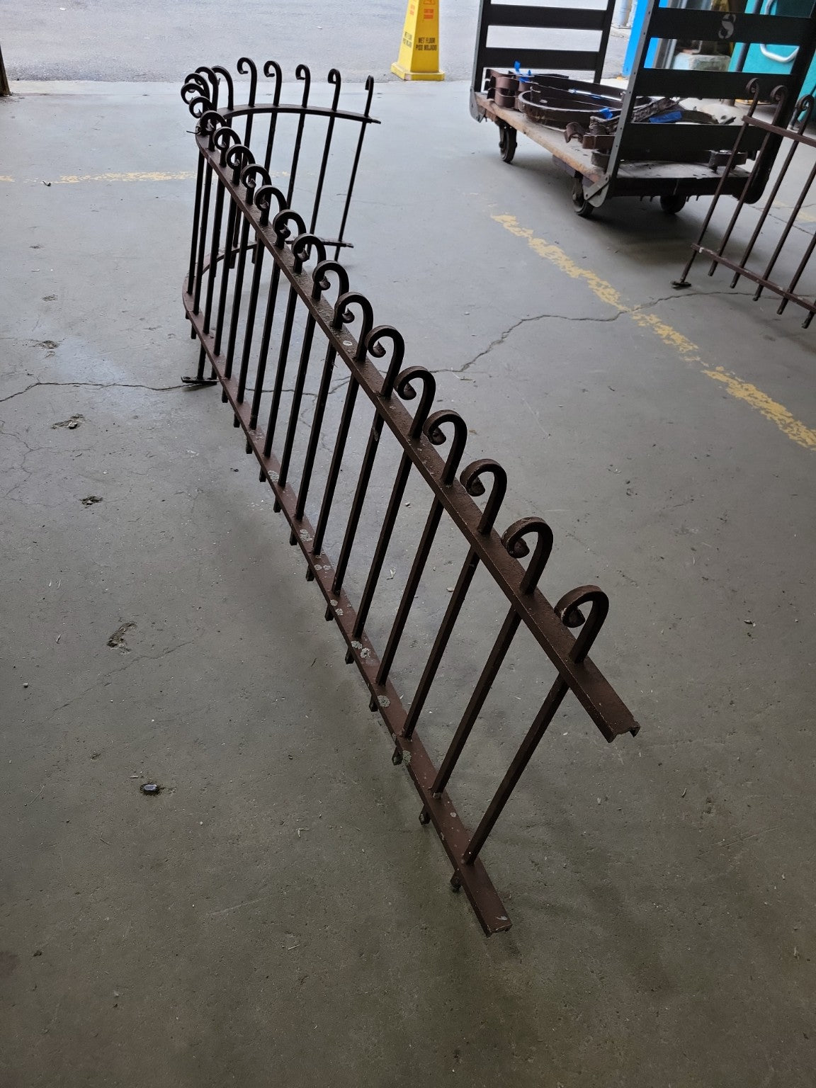 Curved Wrought Iron Garden Border Fence Panel.
