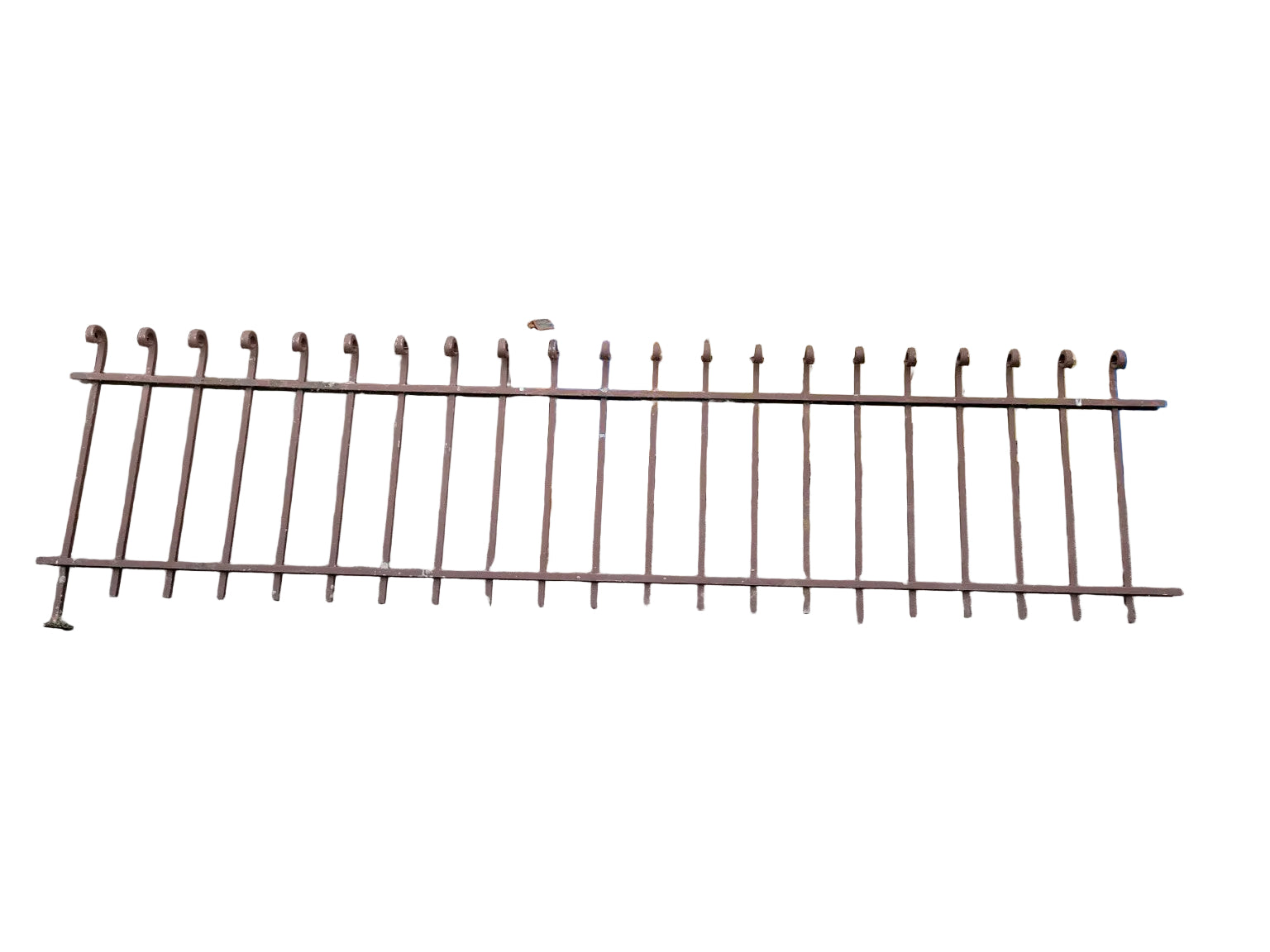 Antique Wrought Iron Garden Fence Panel with Scrollwork..