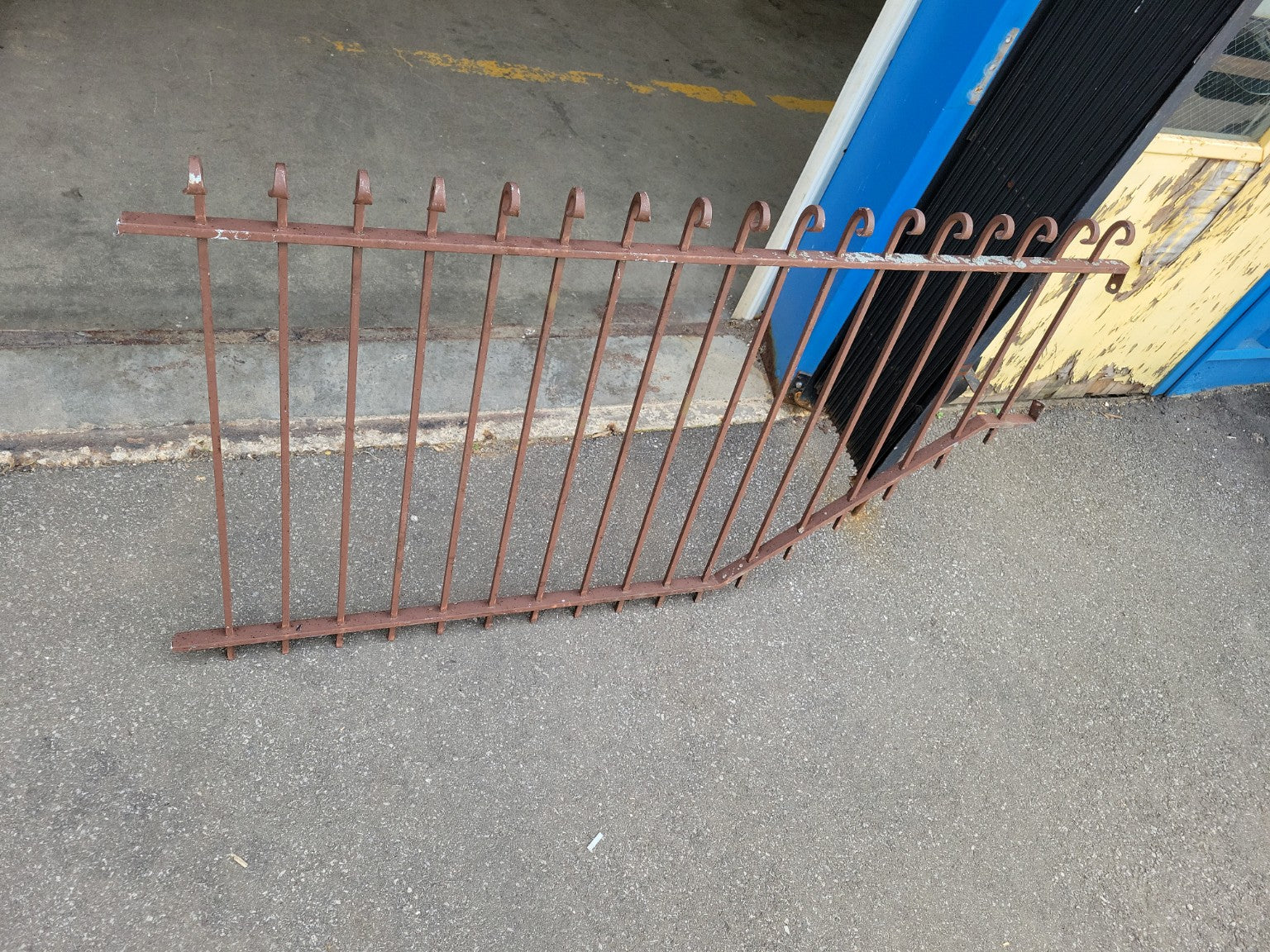 Antique Wrought Iron Fence Gate Panel with Scrollwork Detail
