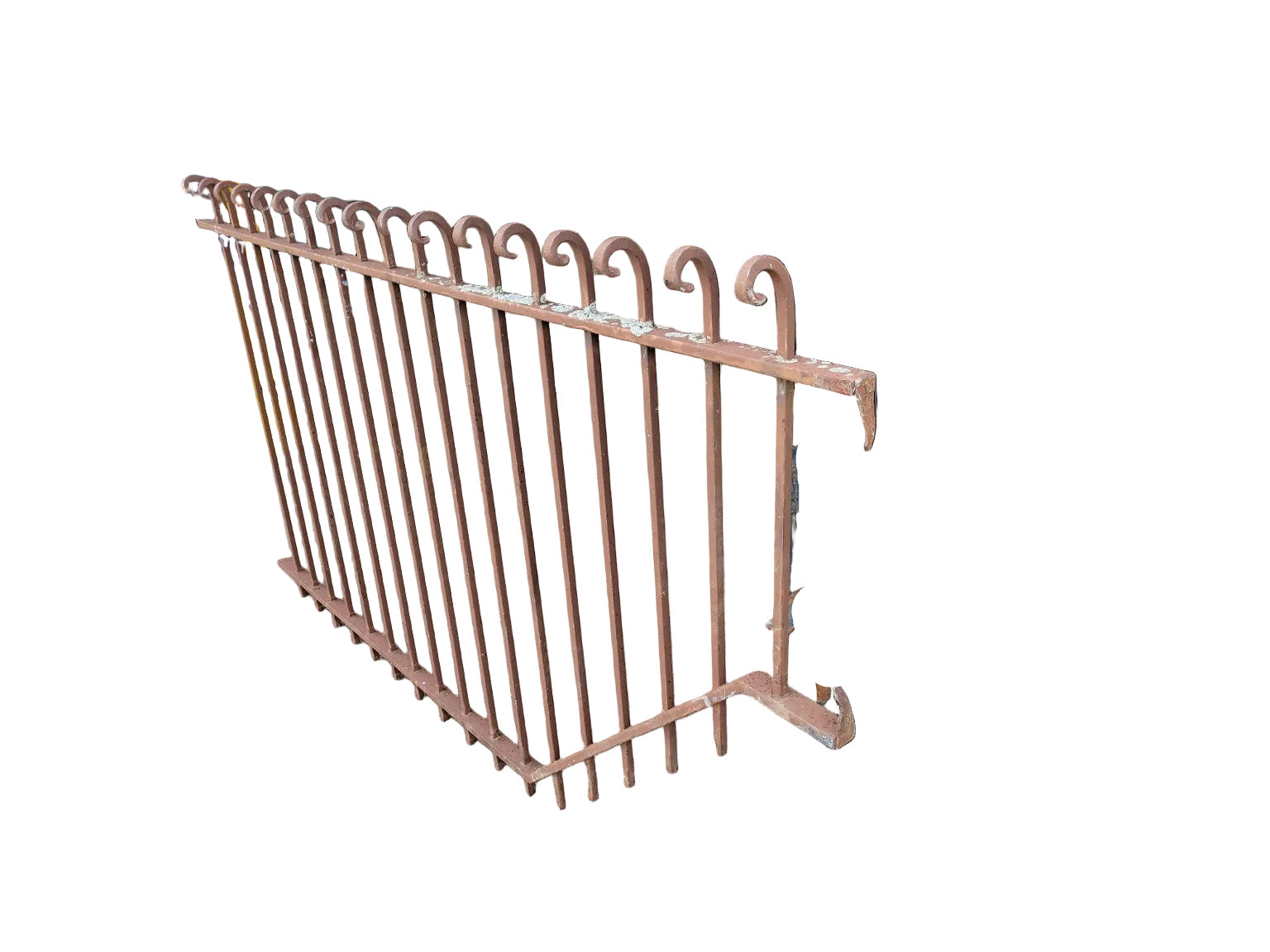 Antique Wrought Iron Fence Gate Panel with Scrollwork Detail