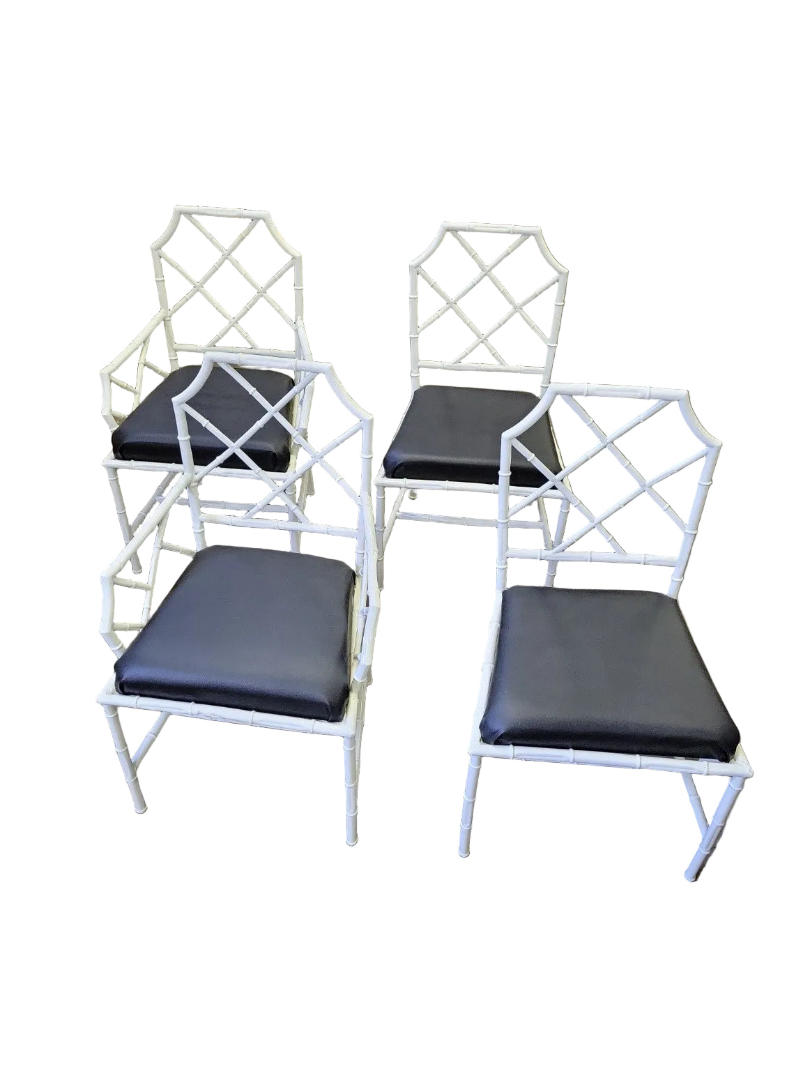 Set of Four Faux Bamboo Chippendale Armchairs