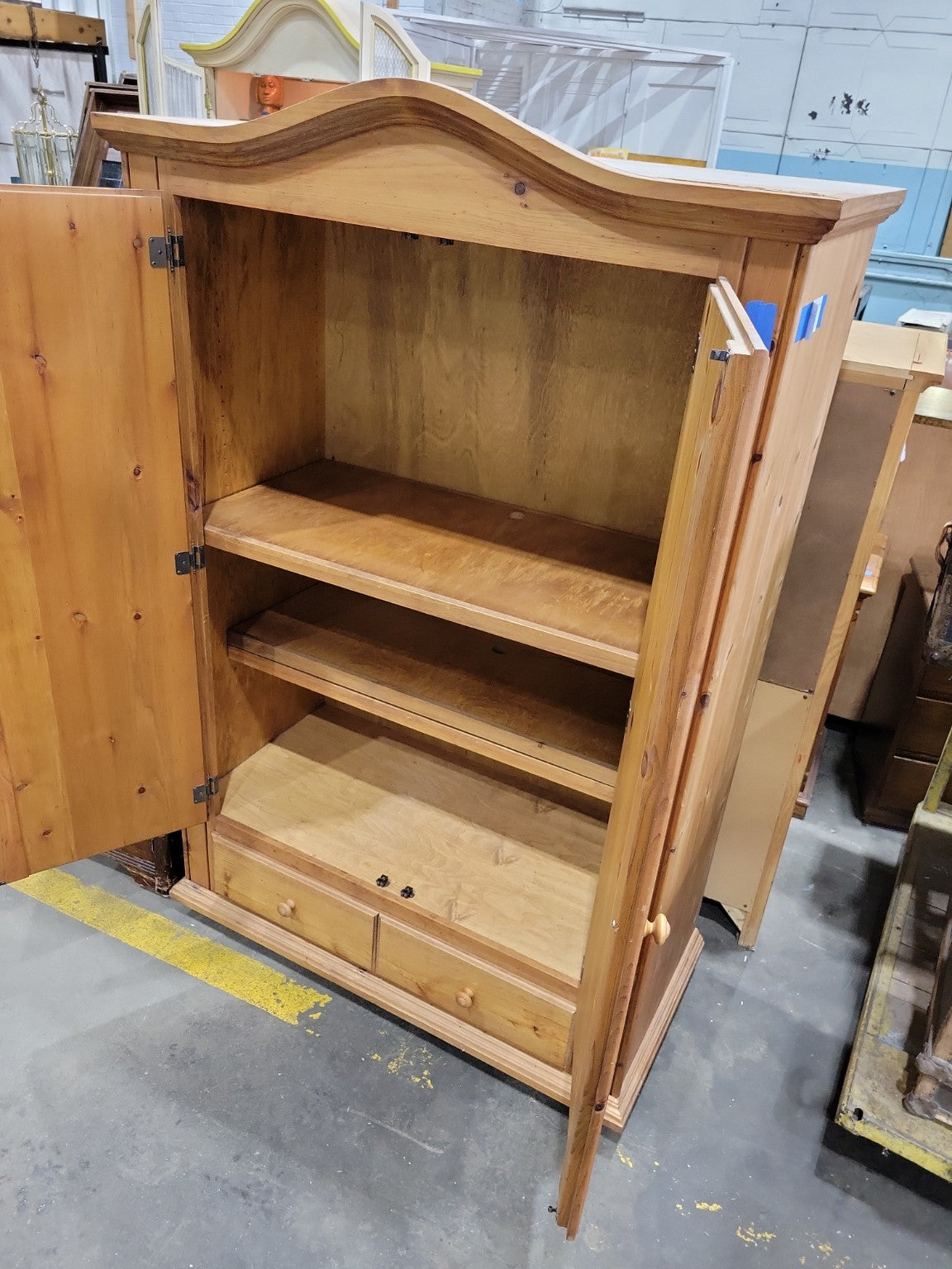 Rustic Pine Armoire Wardrobe Cabinet