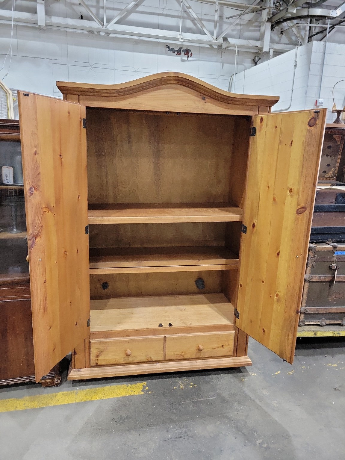 Rustic Pine Armoire Wardrobe Cabinet
