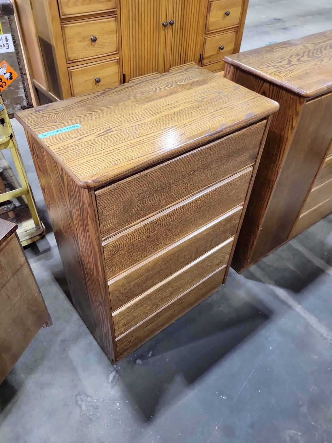 Vintage Oak Four-Drawer Chest of Drawers