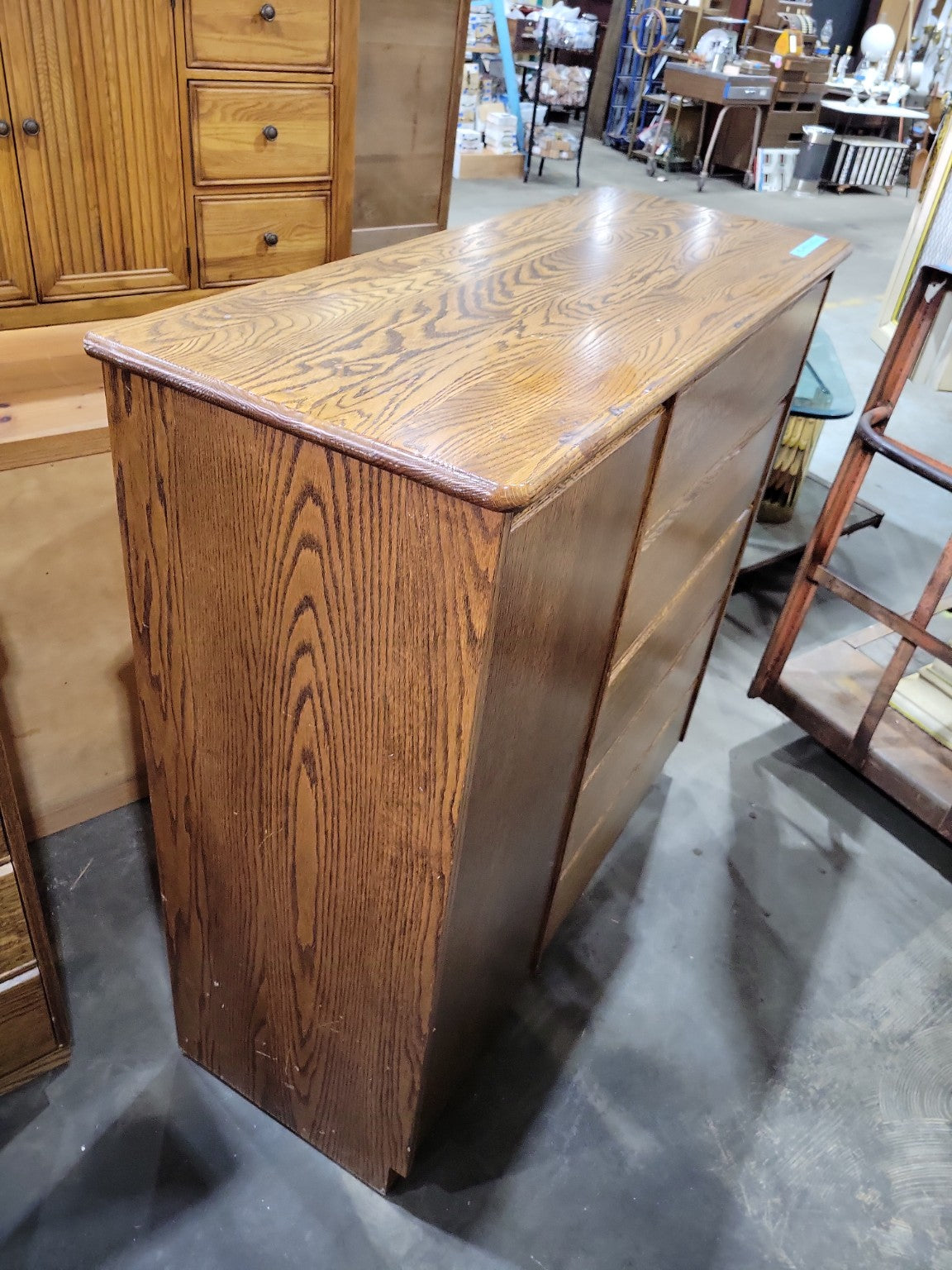Vintage Oak Gentleman’s Chest Cabinet Dresser